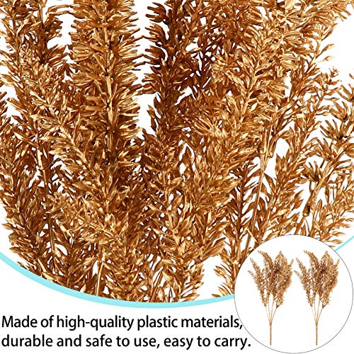 Amosfun 2 PeÃ§as de Flores Artificiais de Natal Brilhantes de Trigo Falso Picaretas Hastes de BuquÃª