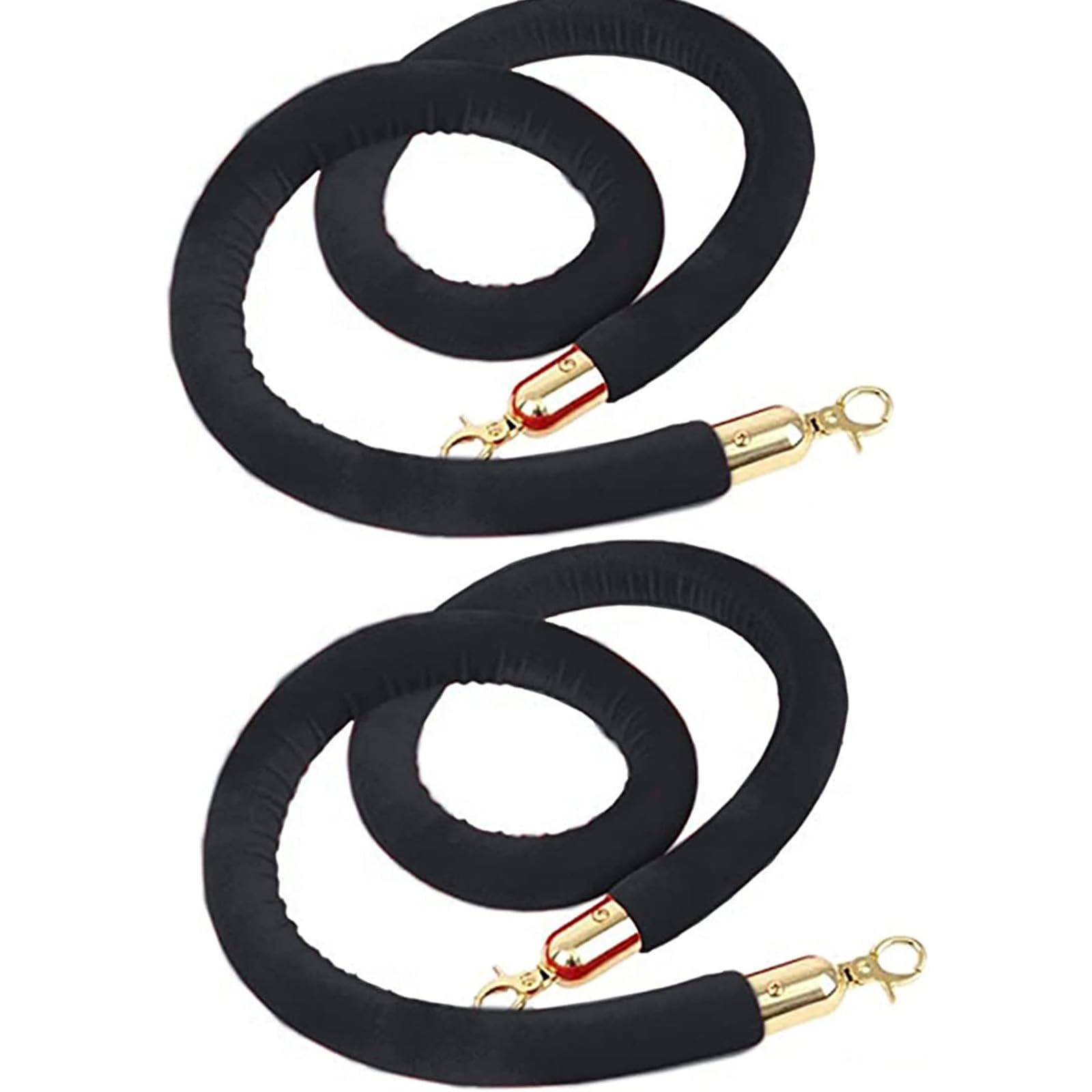 AUNANGLJSCS Rope barriers, Queue Barrier Rope, With Gold Hooks,Stanchion For Carpet Events,3.2cm(Black,1M)