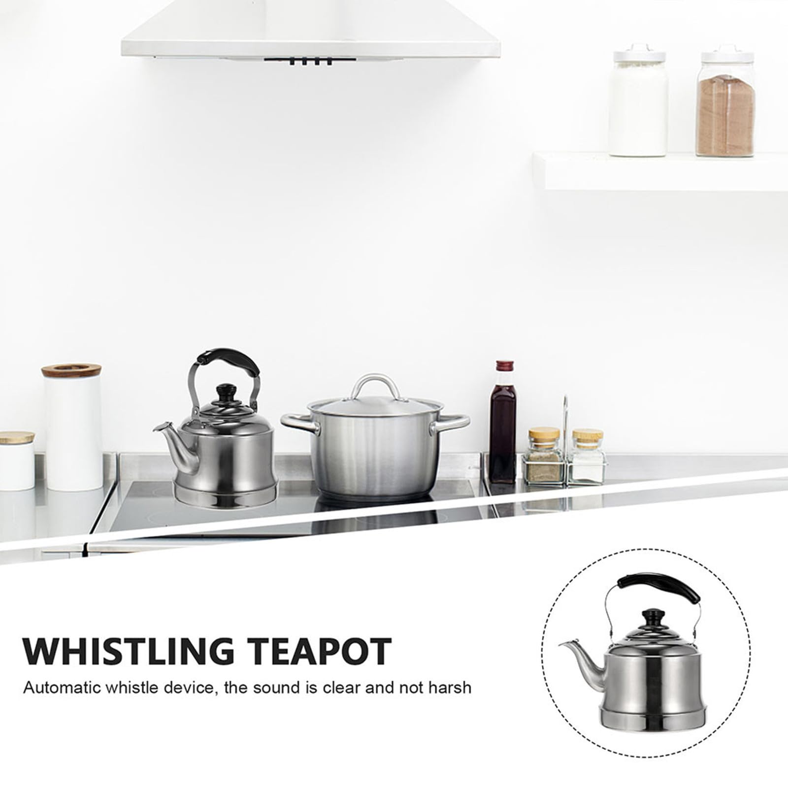 Tetera Silbante de Acero Inoxidable 304, 3l para Cocina