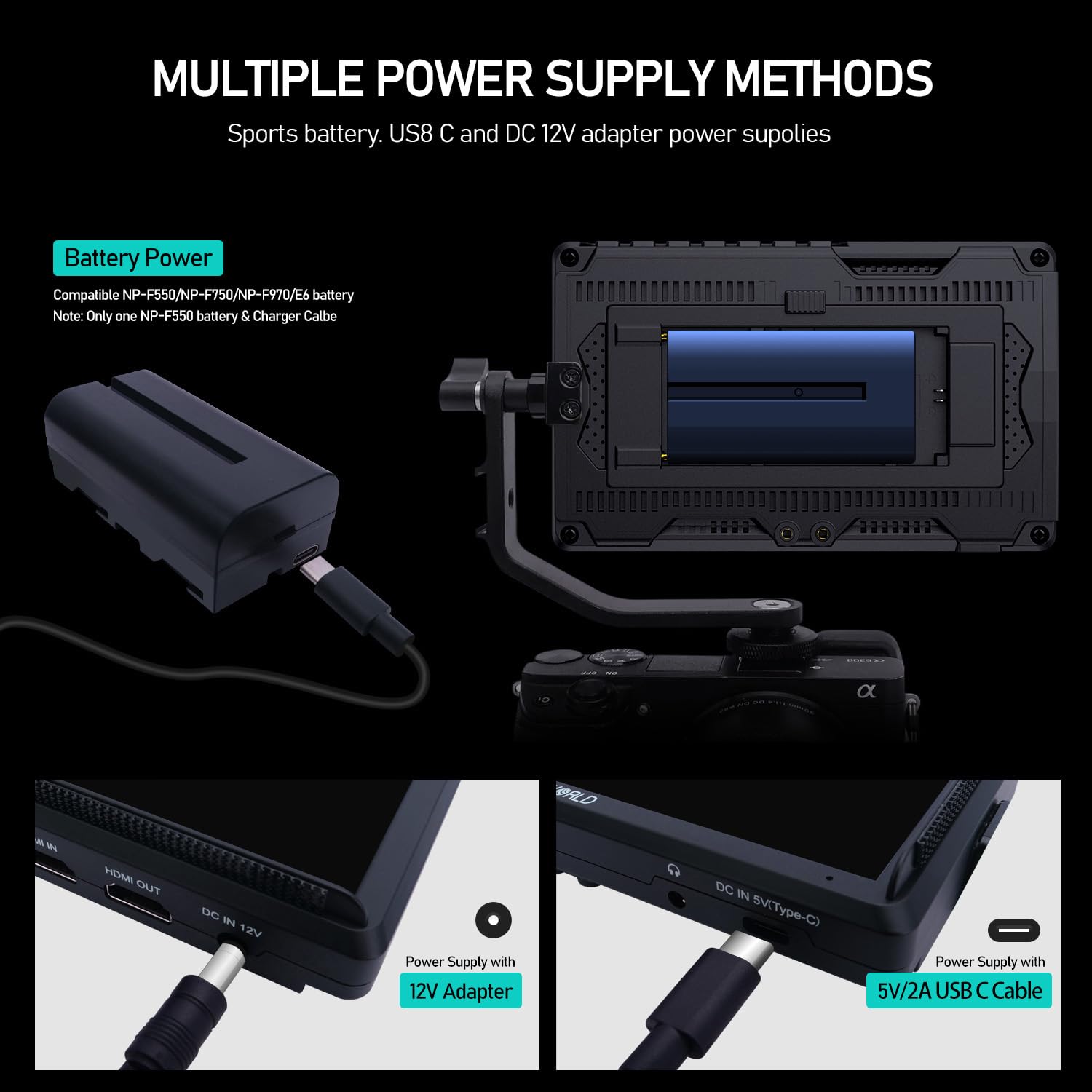 FEELWORLD FW568 V3 6 Pouces Moniteur Caméra 4K Full HD 1920 x 1080 3D lUT