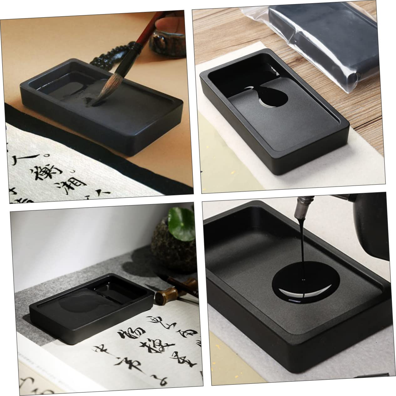 Amazon | IWOWHERO 5インチ書道用硯アクセサリー 両面描硯 軽量