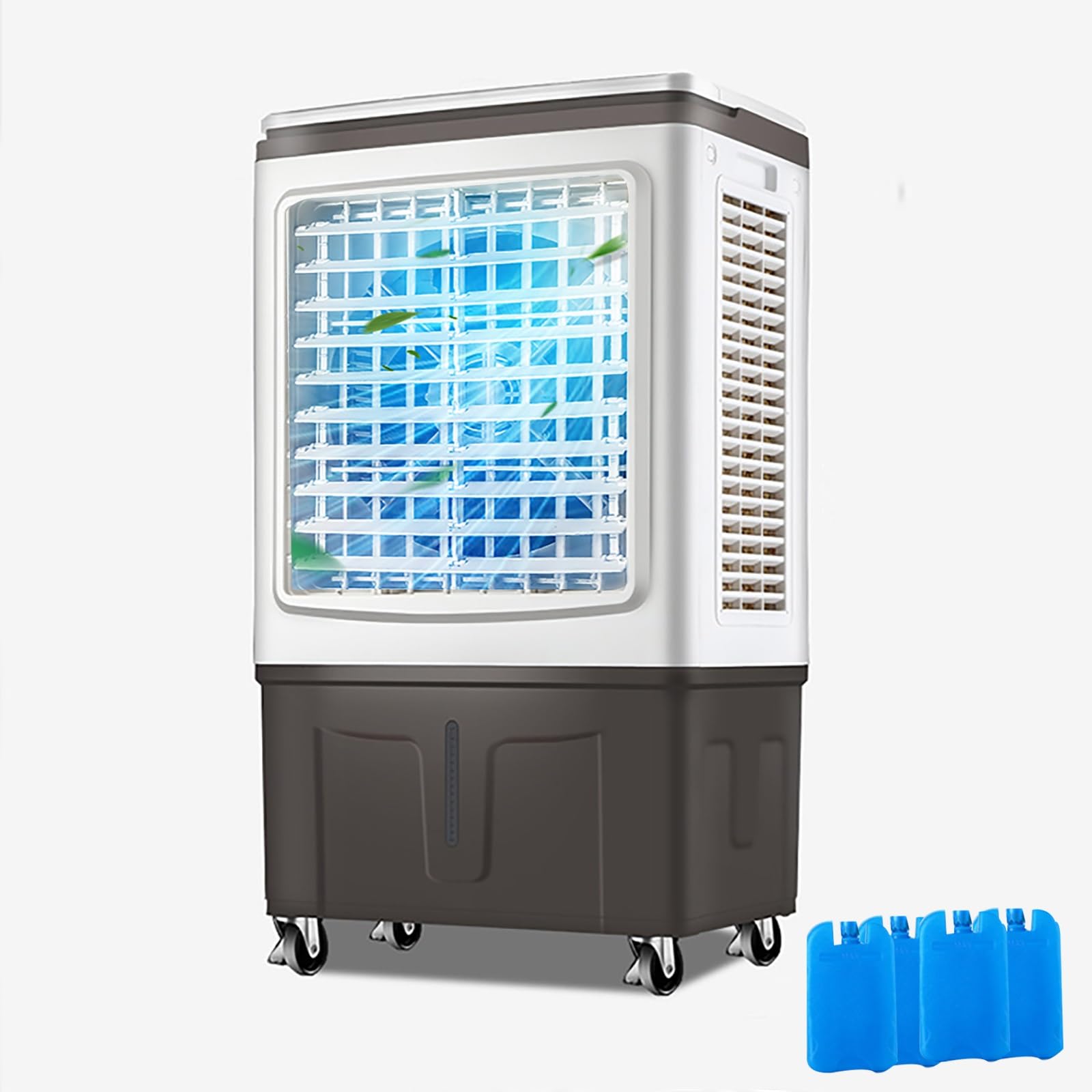 asdchZen 3 In 1 Commercial Evaporative Air Cooler, Swamp Cooler Fan With 3 Speeds, 120°Oscillation, Large Water Tank, Powerful Motor For Efficient Cooling,Grey-82x40x32cm/32x16x13in