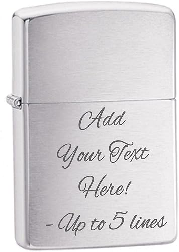 Zippo Encendedor - Encendedor personalizado cromado a prueba de viento personalizado grabado (cromo cepillado) #200