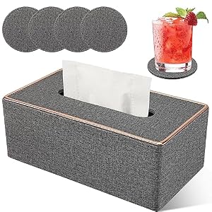 LADSTAG Taschentuchbox Kosmetiktücher Box mit Untersetzern