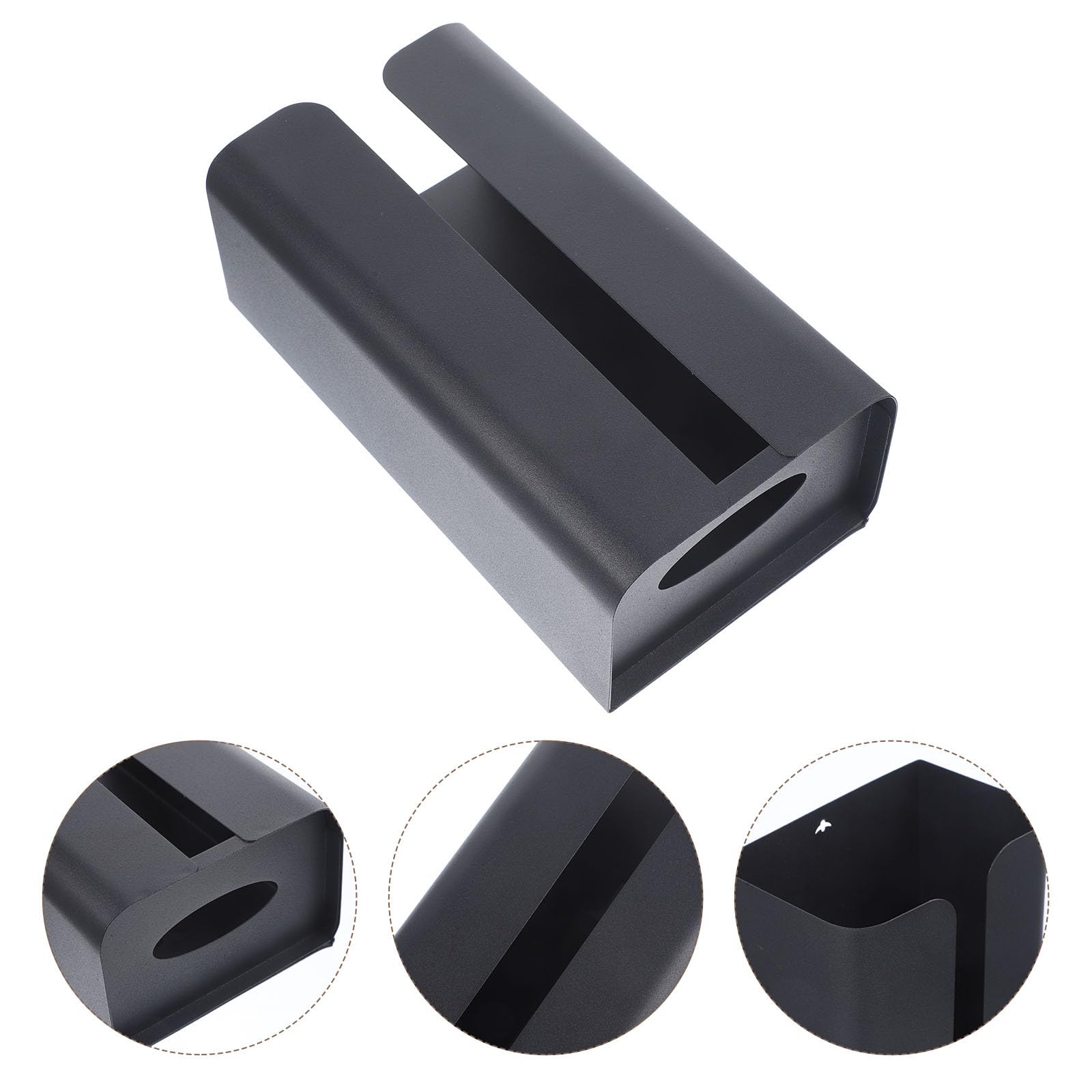 POPETPOP Soporte Magnético para Caja de Pañuelos de Cocina Dispensador de Toallas de Papel de Acero al Carbono Negro Organizador Multiusos para Refrigerador y Hogar Accesorio Práctico y