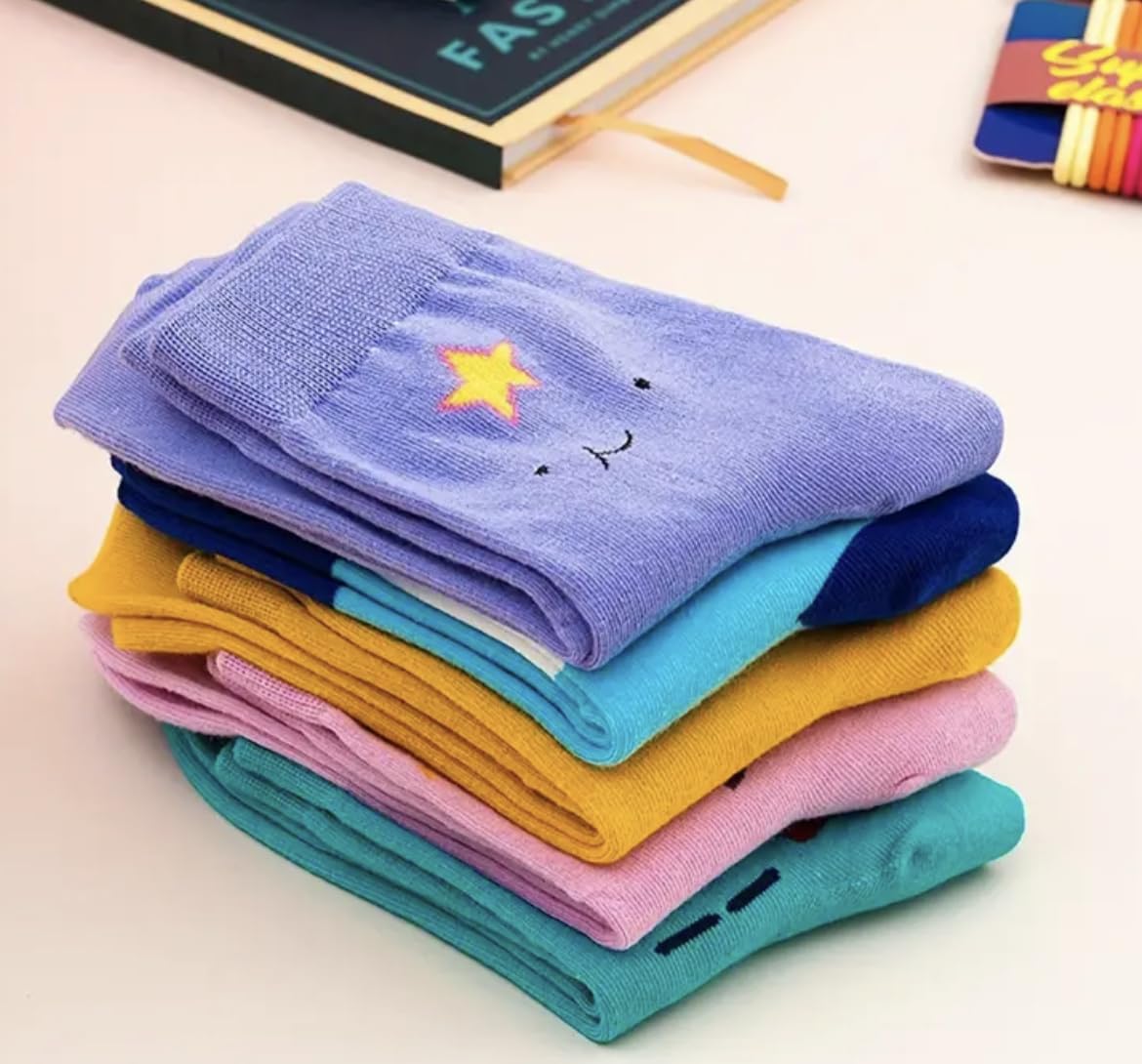 Adventure Juego de 5 pares de calcetines tobilleros, talla de adulto 3-7, regalo para fanáticos de Adventure Time, multicolor