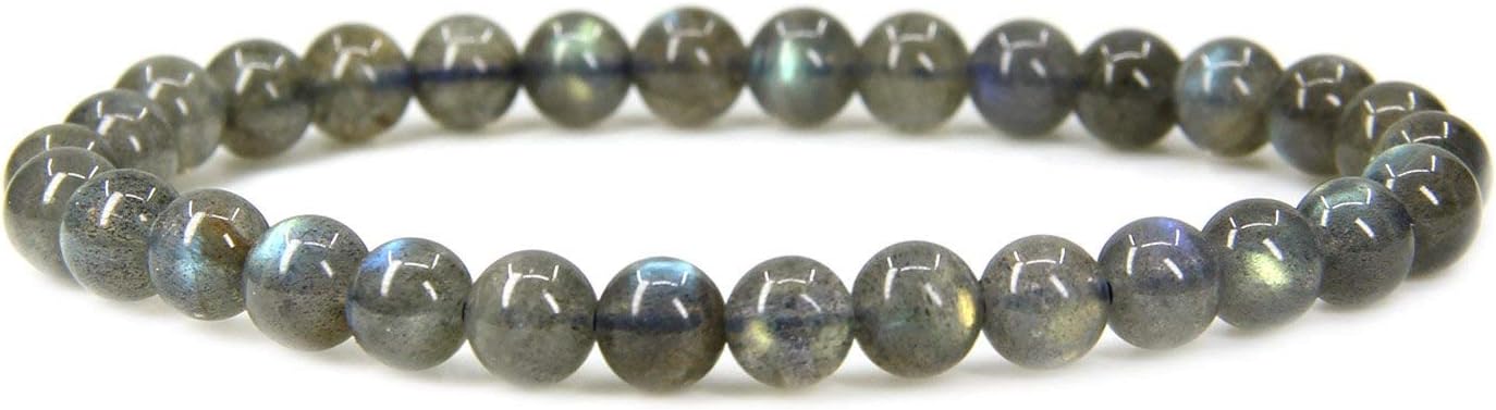 Handmade Natural Healing Gemstone 6mm Round Beads Stretch Crystal Bracelet 7 Inch Unisex
