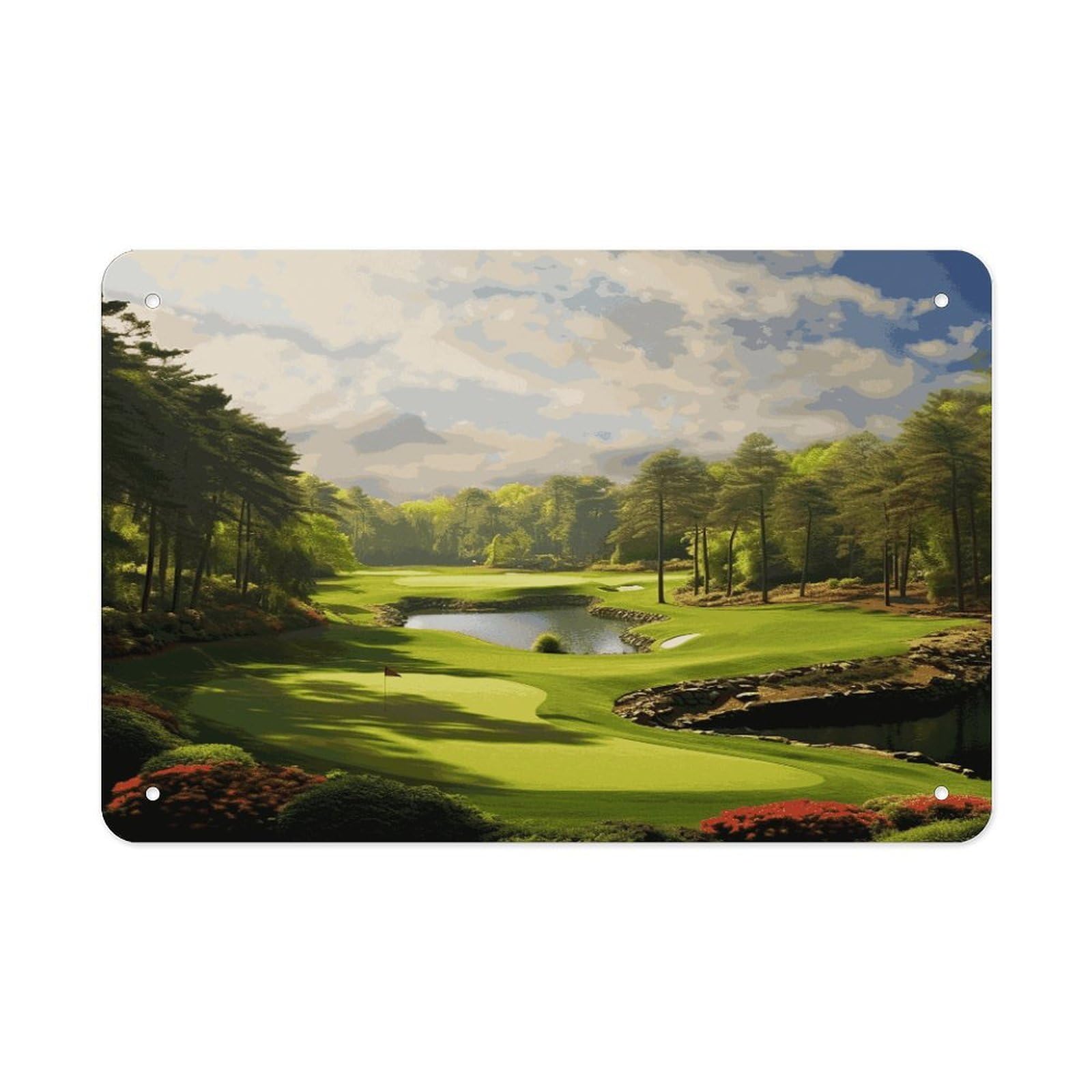 Fekiloot Style Golf Court Metal Signs Wall Art Tin Sign
