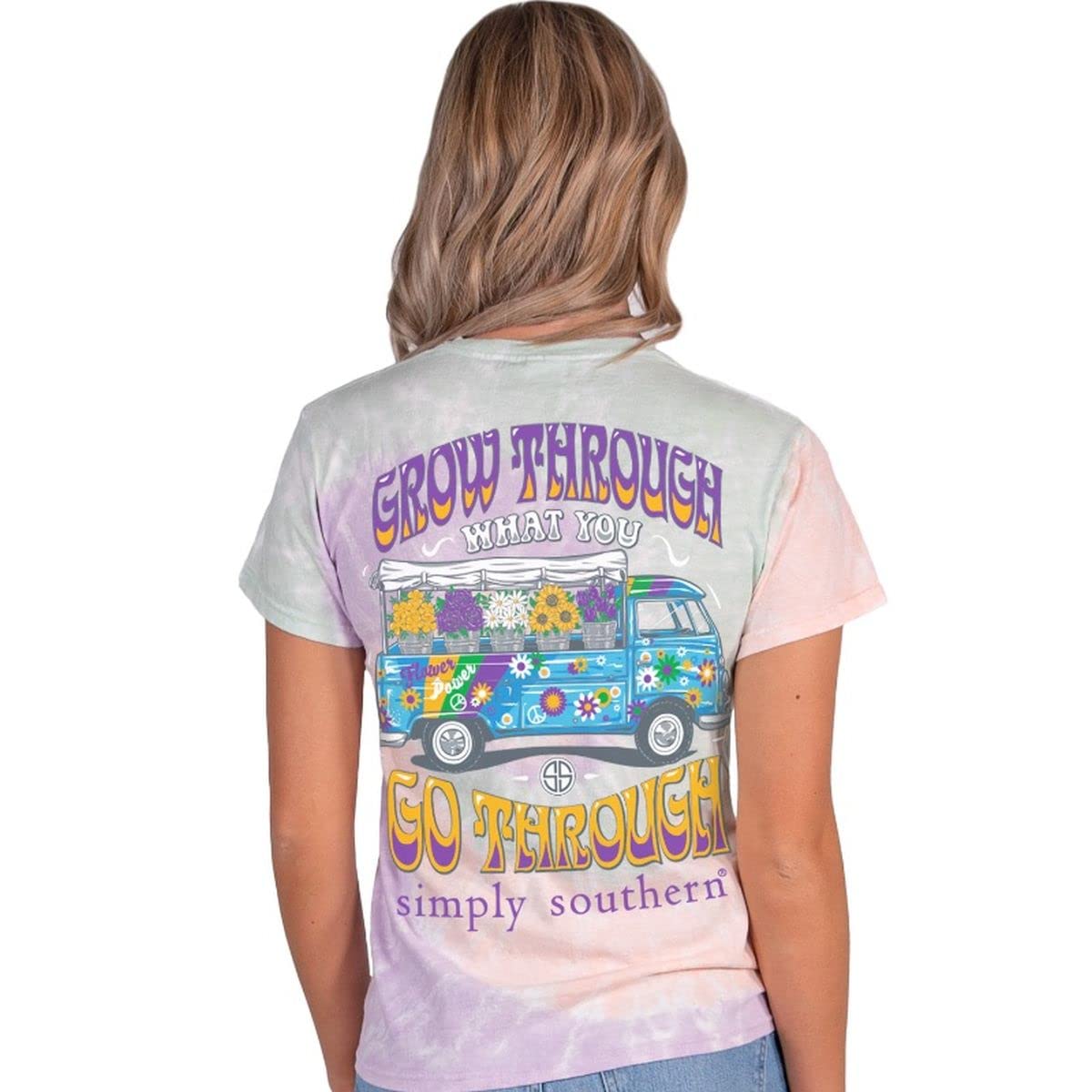 Simply Southern Grow Through What You Go Through Tie Dye Short Sleeve T-Shirt