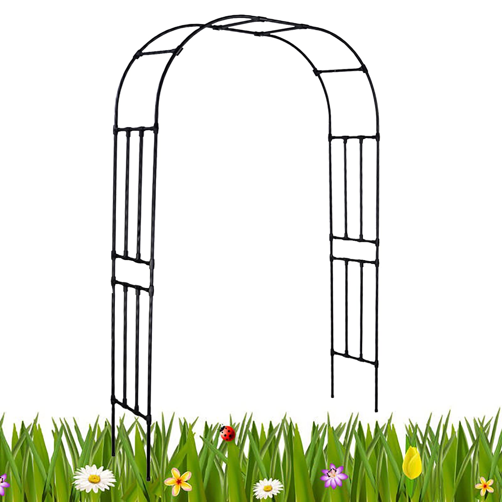 Arco da Giardino Telaio in Metallo Arco da Giardino Arco Arco di Rose Telaio in Acciaio per Piante Rampicanti Supporto Arco Cancello per Matrimoni,2.4x2.4m (2x2.4m)