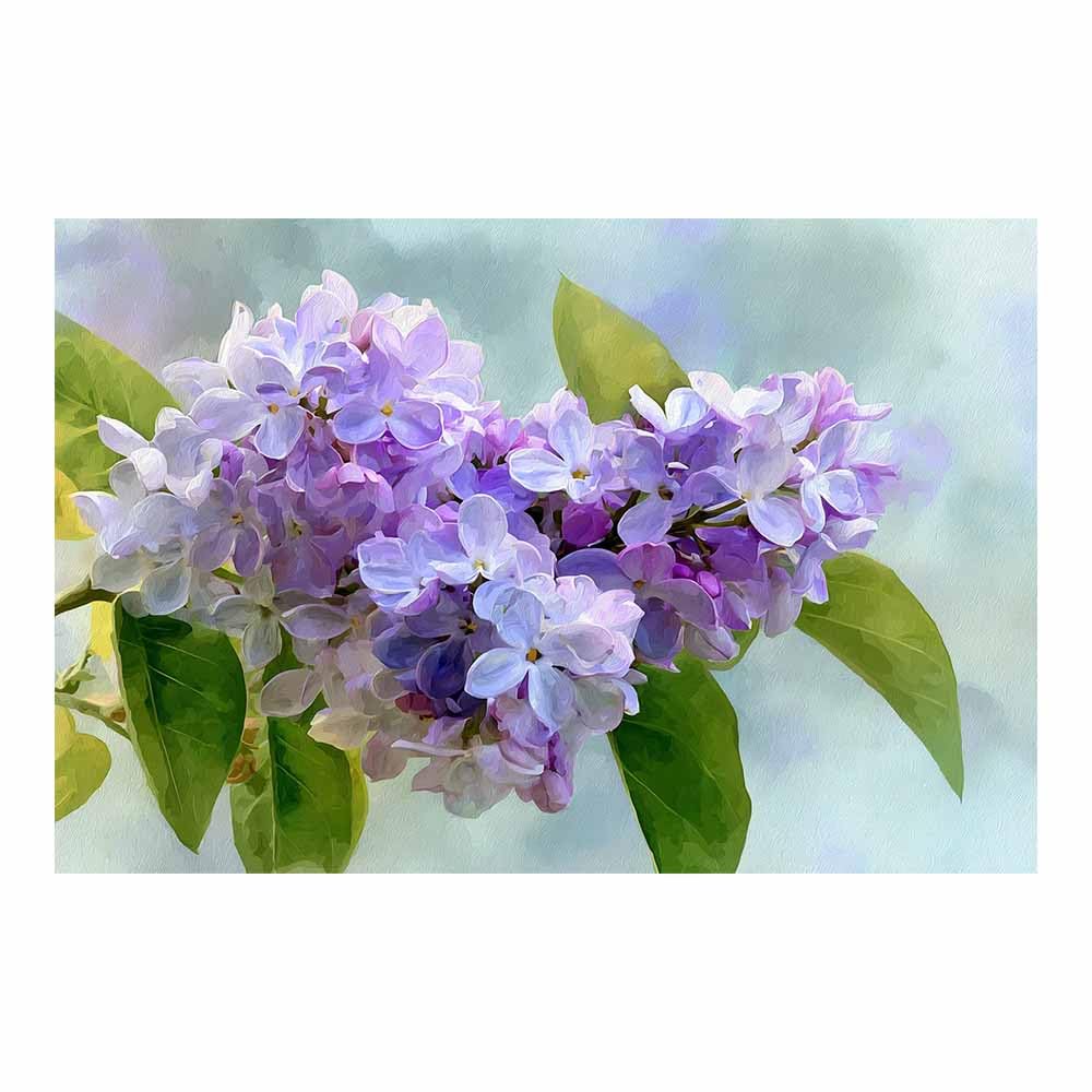 ZAMAEIU Nature Landscape Picture Clustered Lilacs Large Modern Scenic Painting, for Living Room Bedroom Bathroom Dinning Room Home Office Wall Decor(Purple;)-80x120cm Unframed