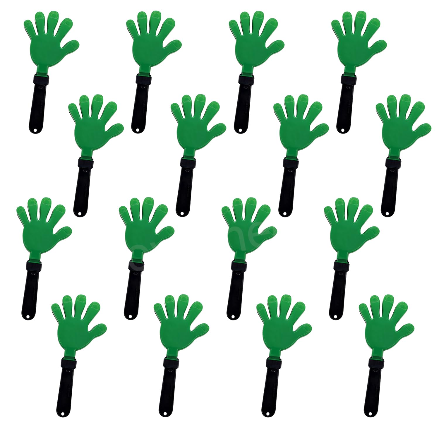 Lovecheer 16PCS Hand Clappers Noisemakers 7.5 Inch Cheer Clappers Green and Black Noise Makers for Basketball Hockey Football Sports Team Halloween New Year Party Cheering