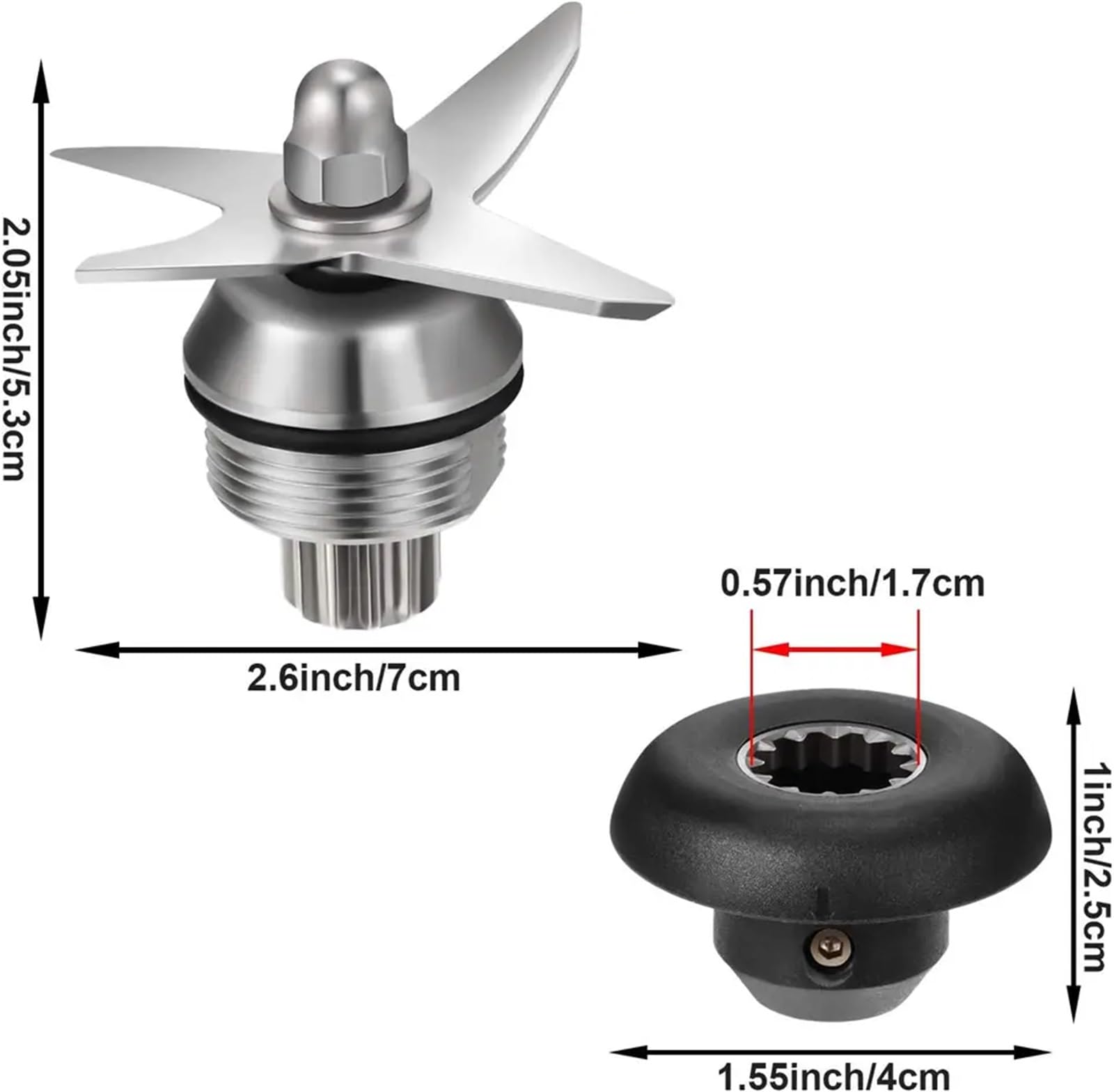 Cuchilla de licuadora de Montaje Licuadora, para Conjunto de Cuchillas Ice con Llave Tubo Piezas del Kit accionamiento para Vita-Mix 1151 1152(B)