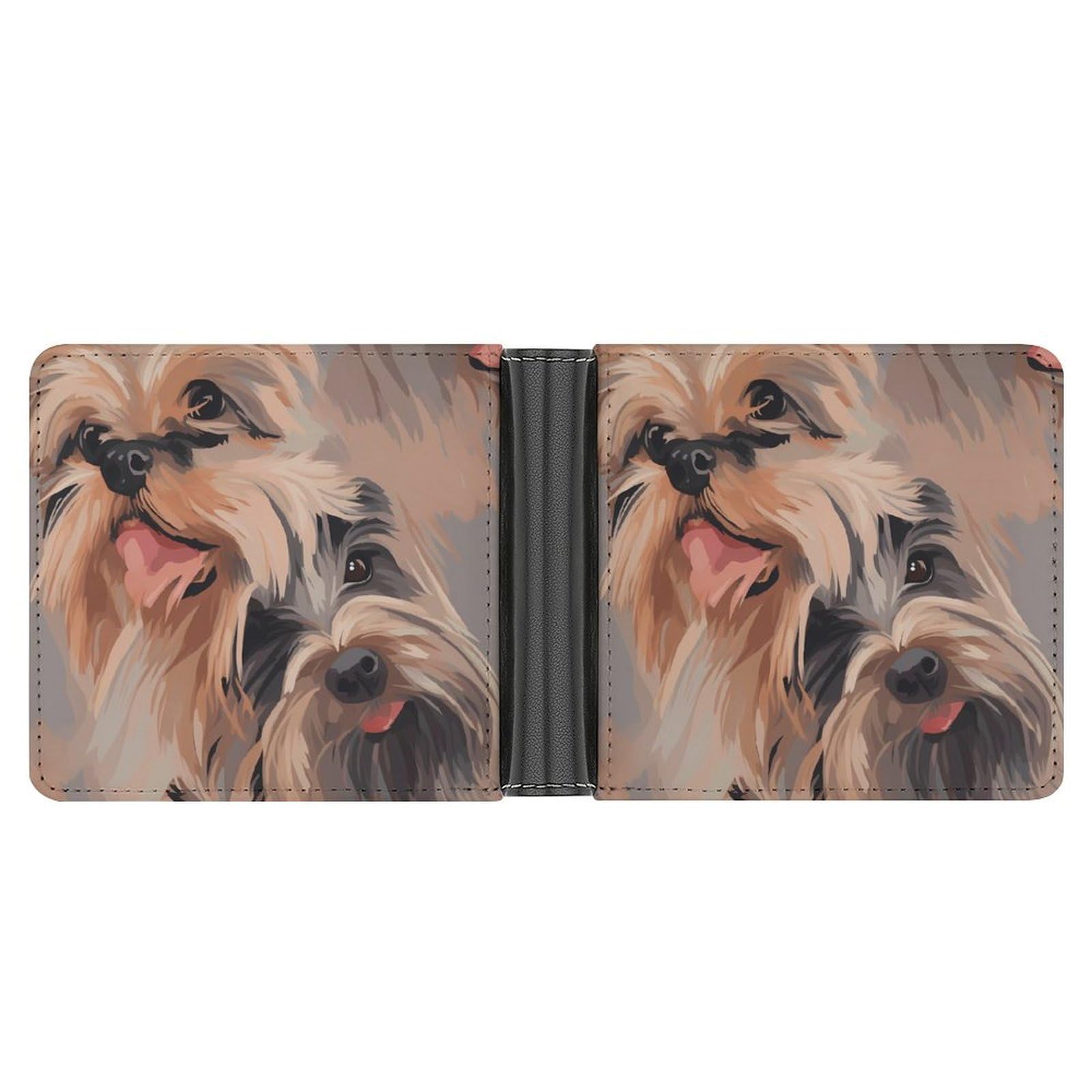 Cute Yorkshire Terrier Funny Billfold Wallet Credit Card Holder Slim Passcase Pouch Purse for Men Women