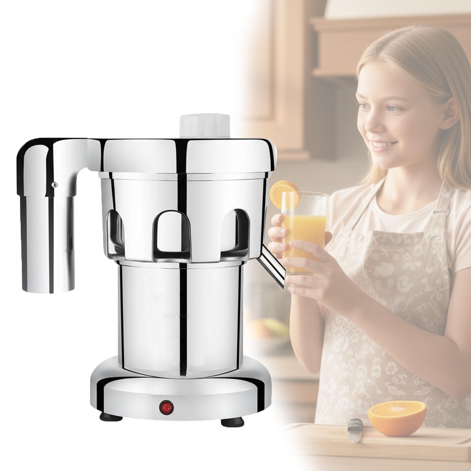 Juicer Machines, 550W Stainless Steel Electric Juicer, Commercial Juice Extractor for Fast Juicing, Auto Residue Separation, Heavy Duty Design
