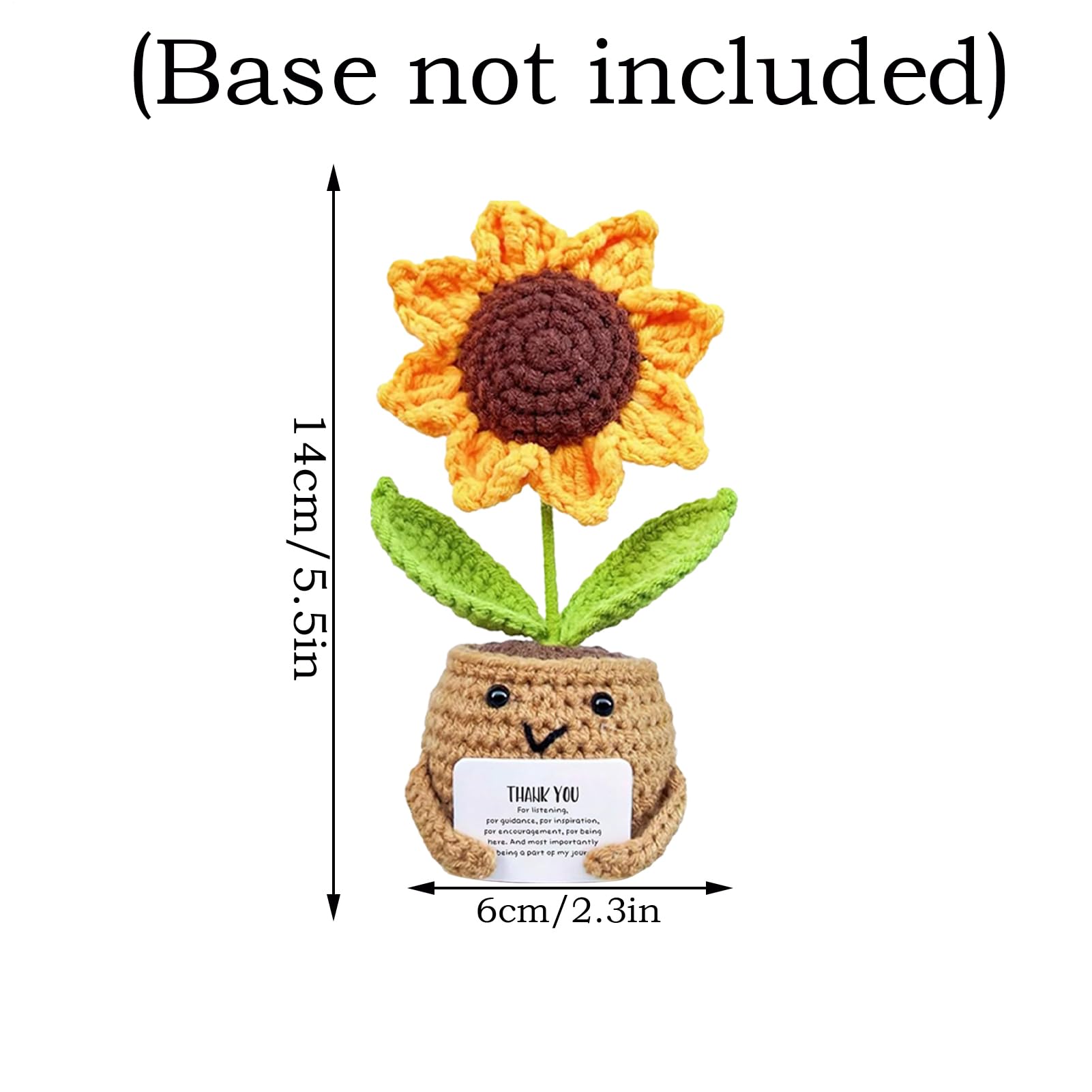 Positive Sunflower Crochet Potted Flowers, Emotional Support Plant with Encourage Card - Image 6