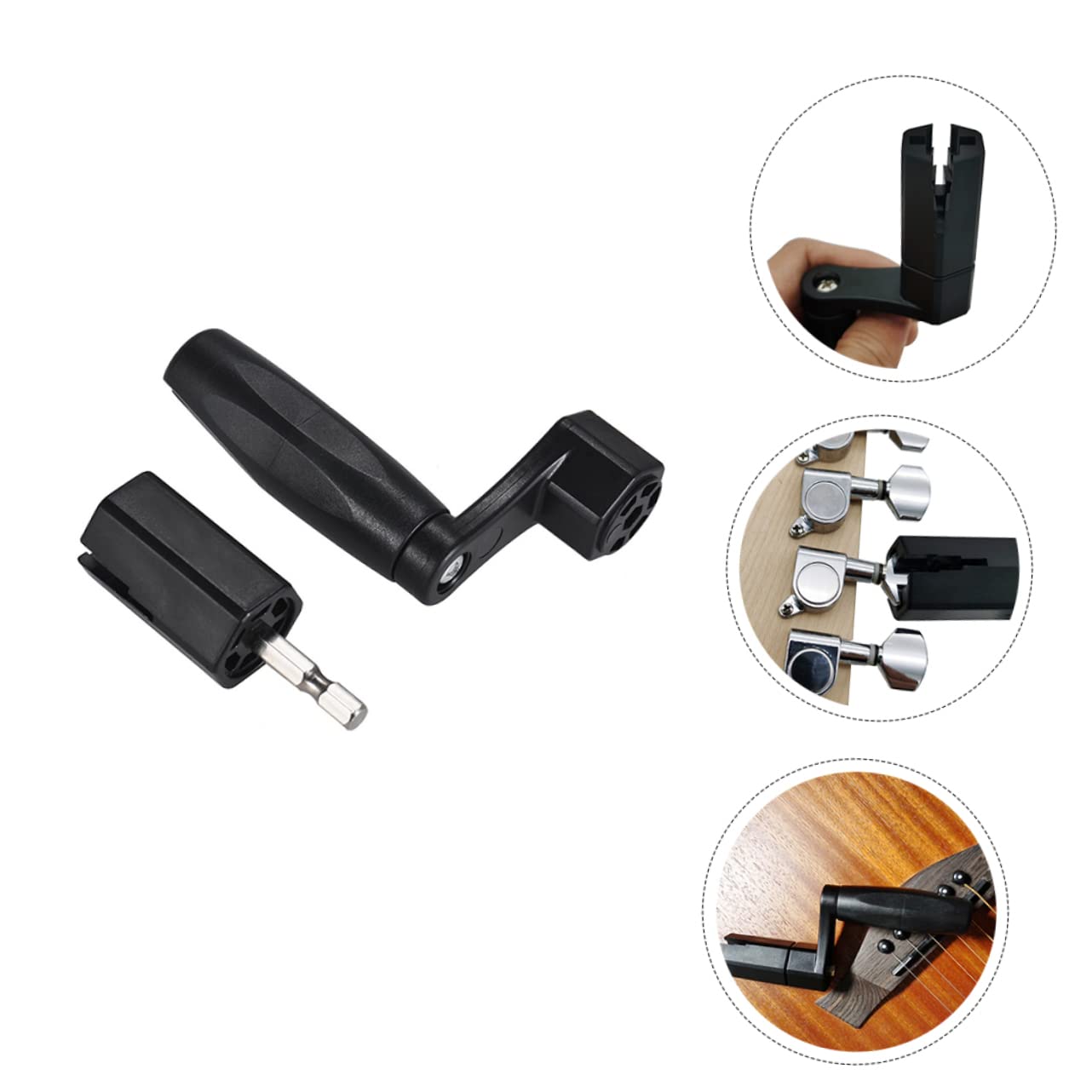 Kisangel Multi Use Guitar String Winder Tool Manual and Electric Options Luthier Tool for Replacement for Acoustic Electric and Bass Guitars
