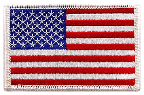 YukaBa Pack of 1 USA US American Flag Logo Embroidered Patch Sew on Iron On Applique 3.4