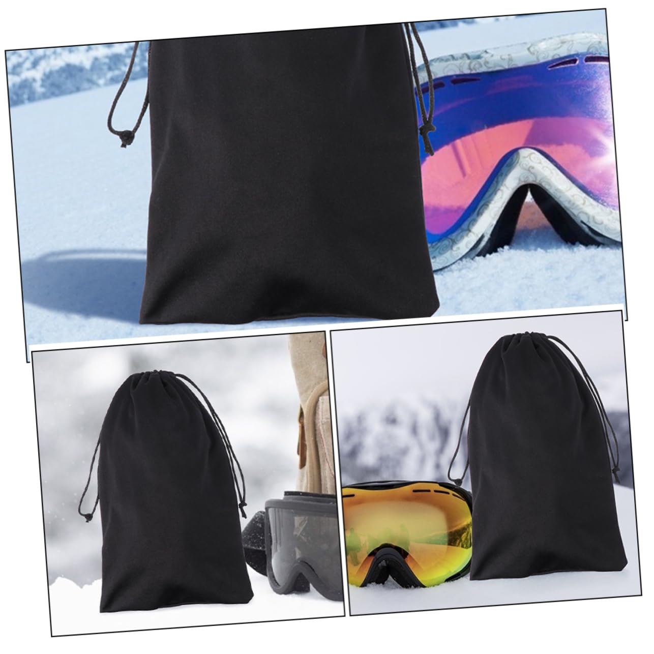BESTonZON Teiliges Mikrofaser Brillenetui Aufbewahrungstasche Für Ski Und Sonnenbrillen Mit Zugverschluss Für Outdoor Aktivitäten Schützend Und Platzsparend