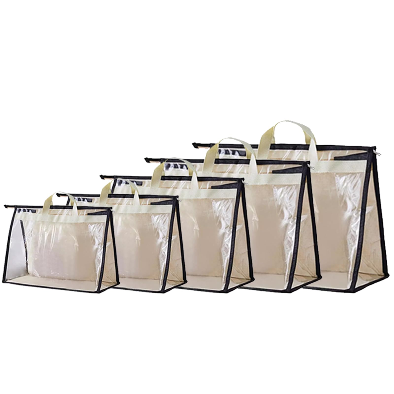 Rangement de Sac à Main, Sac de Rangement pour Organisateur de Sac à Main Sac de Rangement Transparent Anti-Poussière pour Sac à Main pour Placard Suspendu avec Fermeture à Glissière(Paquet de 5)
