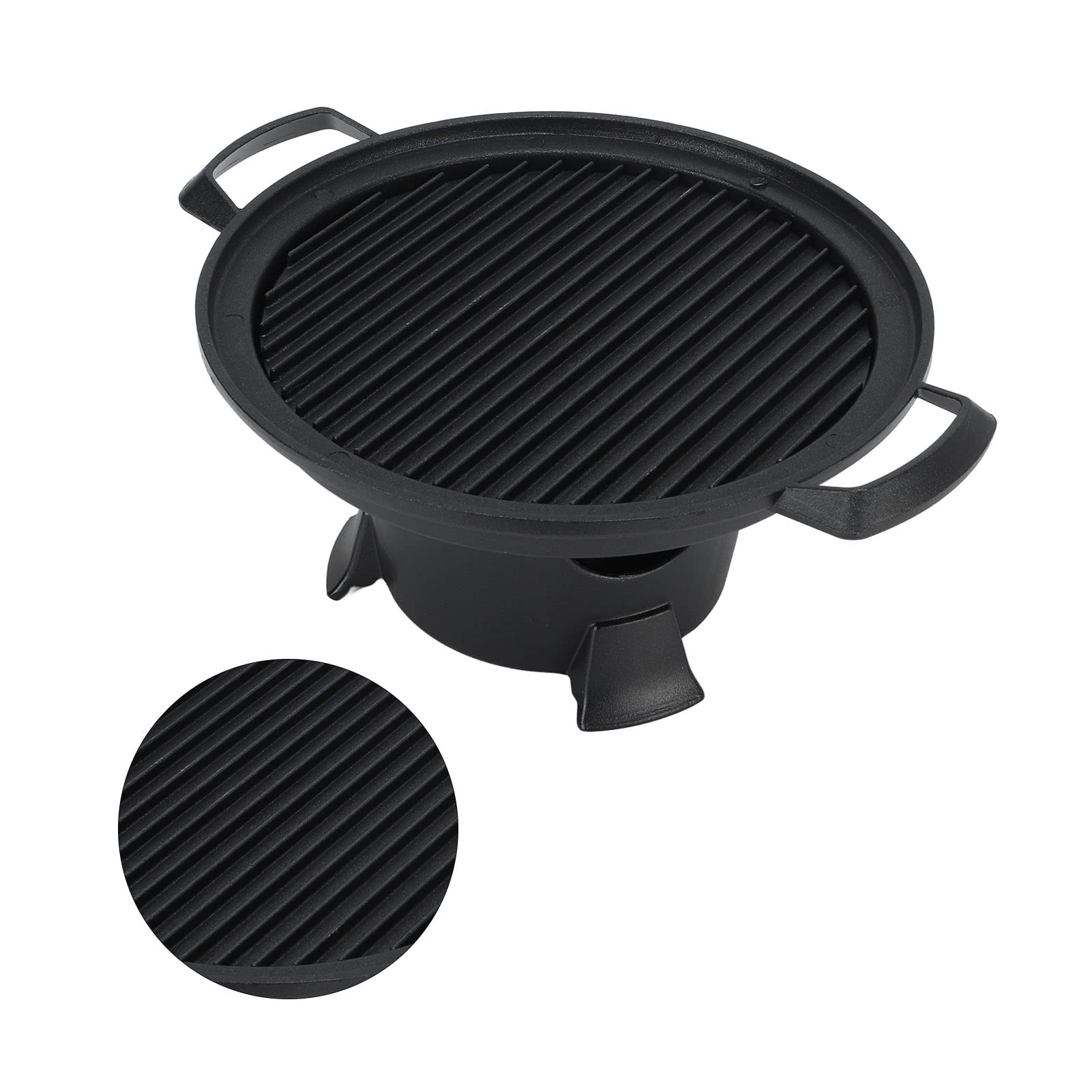 Barbecue a Carbonella, Griglia Hibachi in Alluminio per 1 o 2 Persone Fornello da Campeggio con Teglia Antiaderente Griglia per Barbecue Rotonda in Carbonio per Picnic/Campeggio/Barbecue