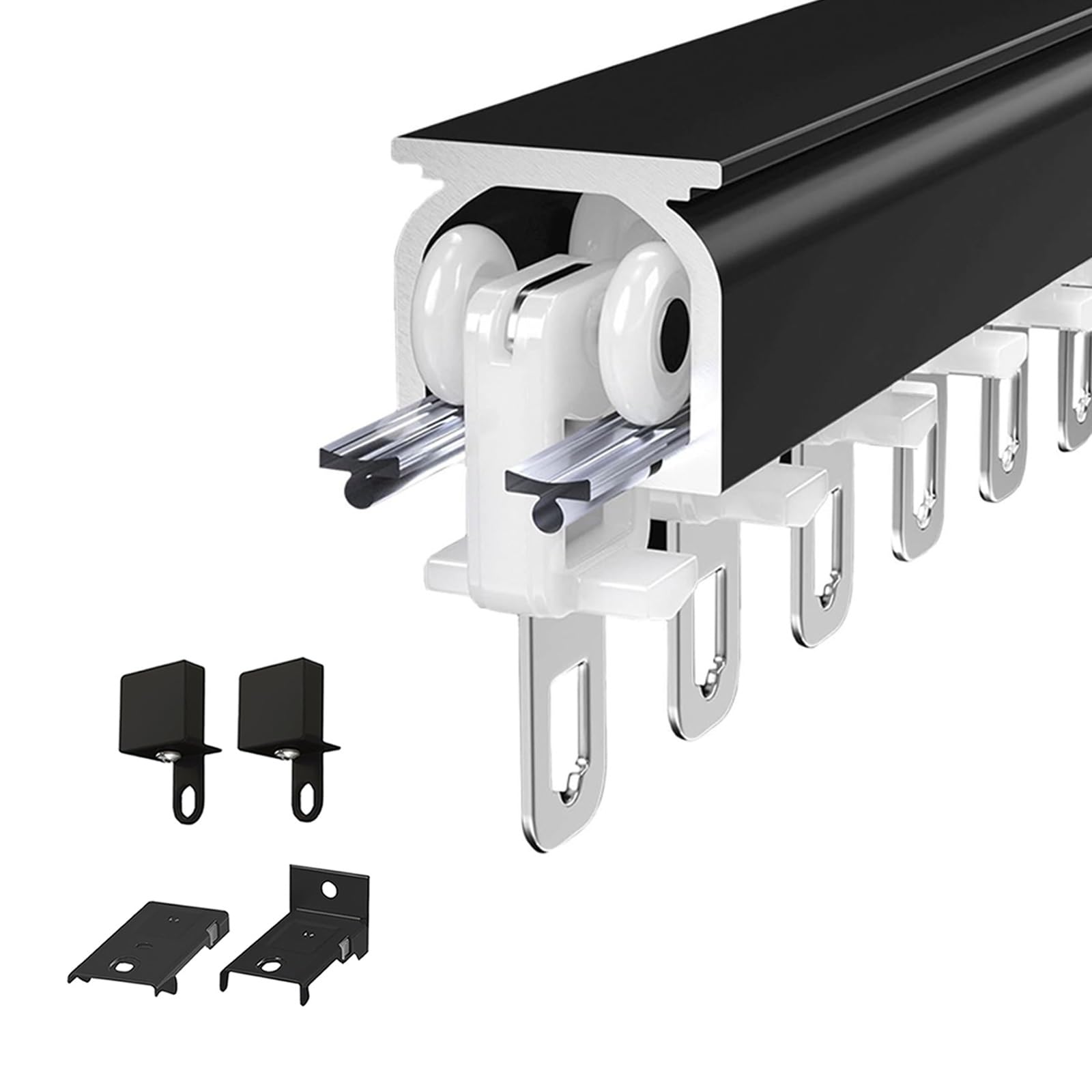 Adjuble - Juego de rieles de aluminio industrial de 50600 cm, decoración moderna para el hogar, diseño fácil para interiores Slish