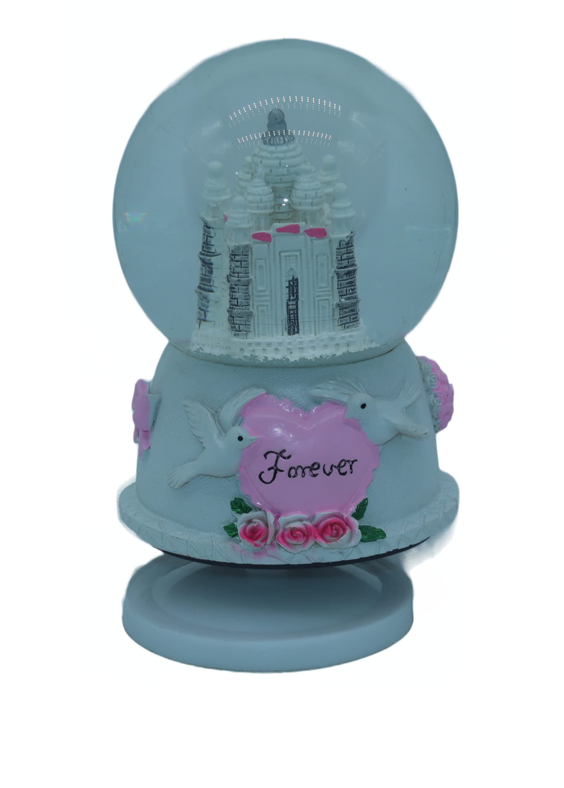 Love Showpiece Couple White Snowglobe Figurine for Valentine's Gift for Girlfriend, Boyfriend, Husband/Wife