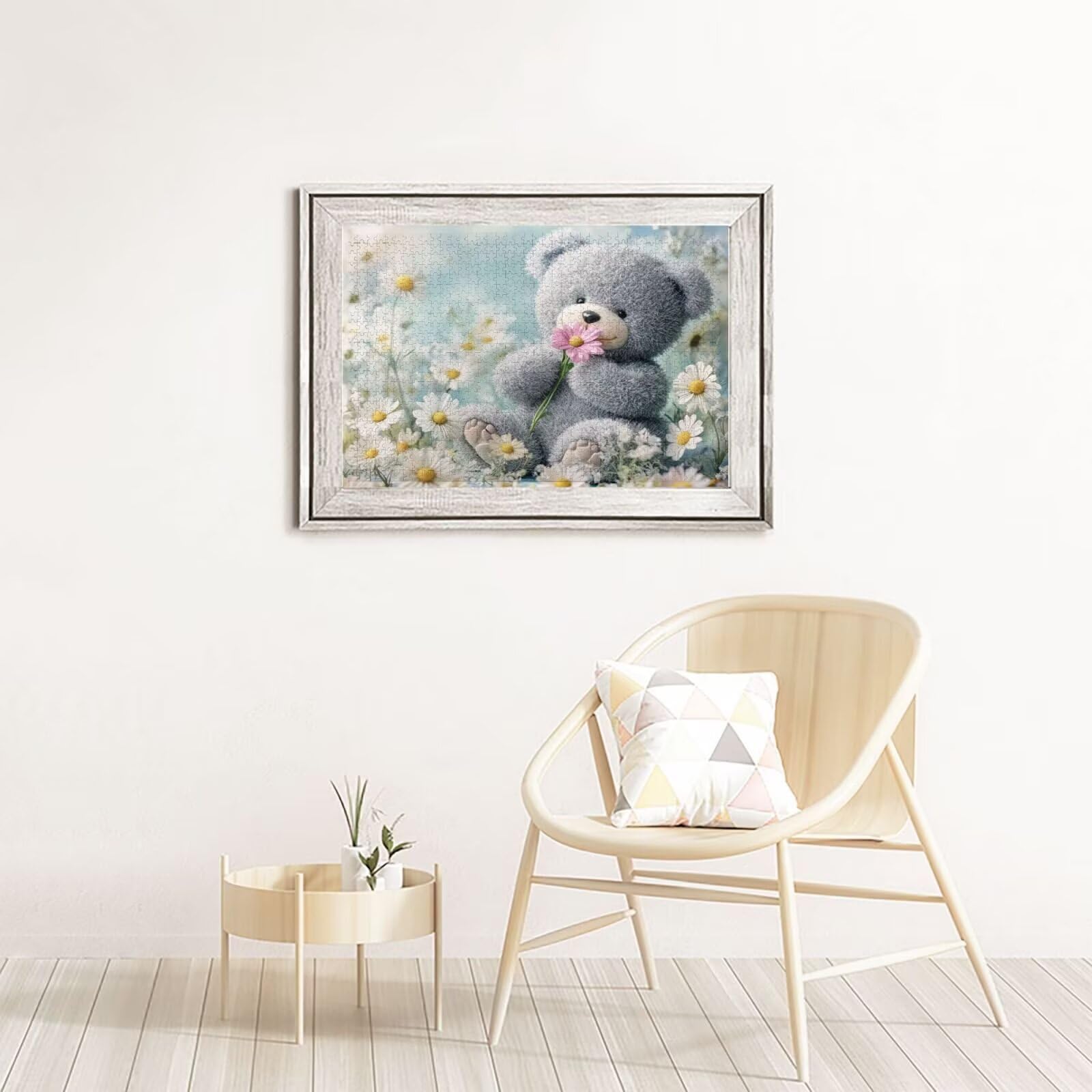 Puzzle 1500 Teile, Puzzle Erwachsene, Holzpuzzle Blume Impossible Jigsaw, Clevere Rätsel, HD Farbe Jigsaw mit Geschenkbox Verpackung for Room Decor, Geschenke für Frauen Kleiner Bär 87x57cm p-1820