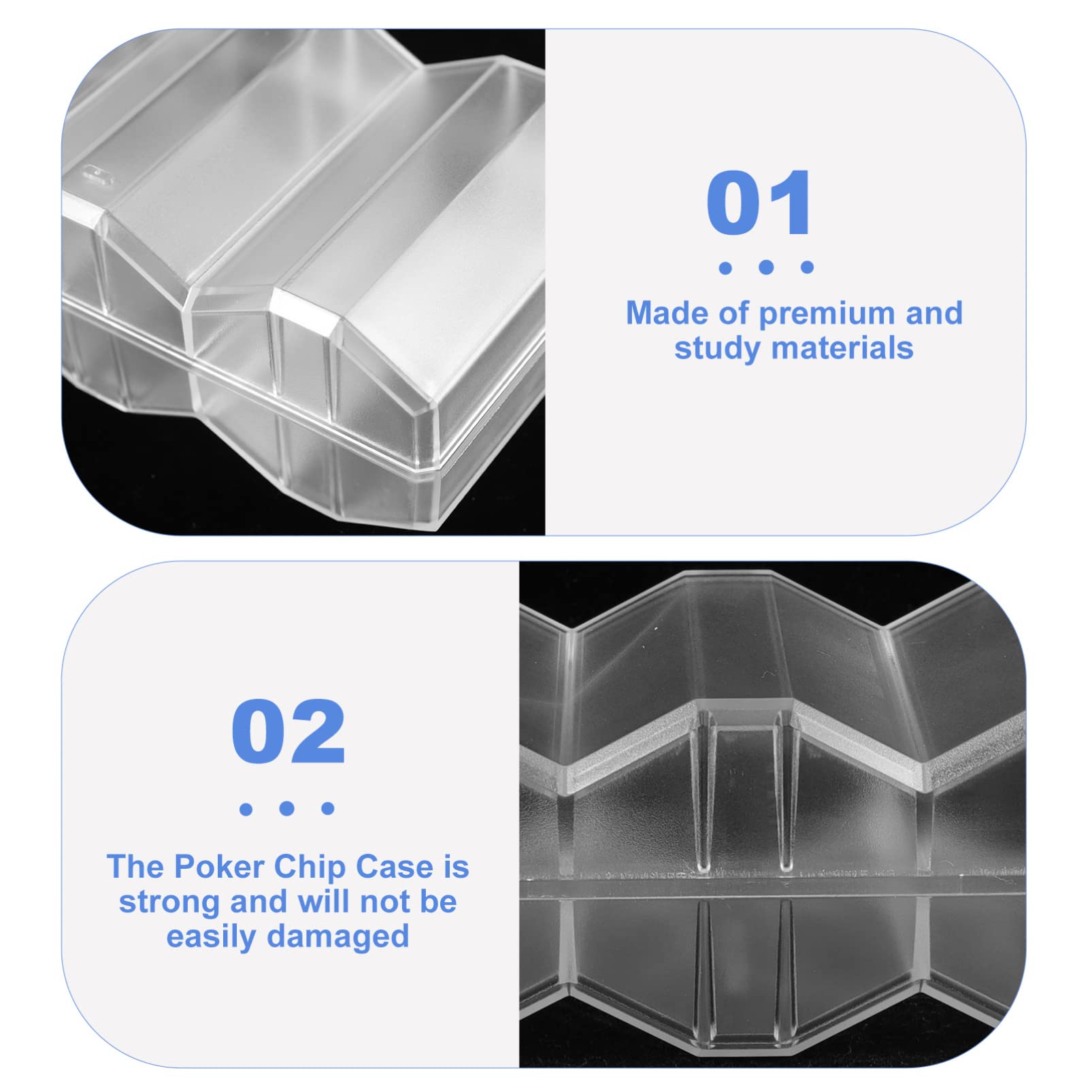 ibasenice Poker Chip Display Box Sturdy Chip Storage Case for Outdoor Poker Games