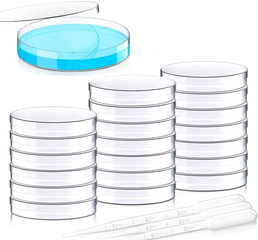 SPYLX 20 Pack Sterile Plastic Petri Dishes with Lid, 90mm Dia x 15mm Deep with 20 Plastic Transfer Pipettes (10Pcs3ml,10Pcs2ml) (90MM) (B0B4D9TRFS) Amazon Price History, Amazon Price Tracker
