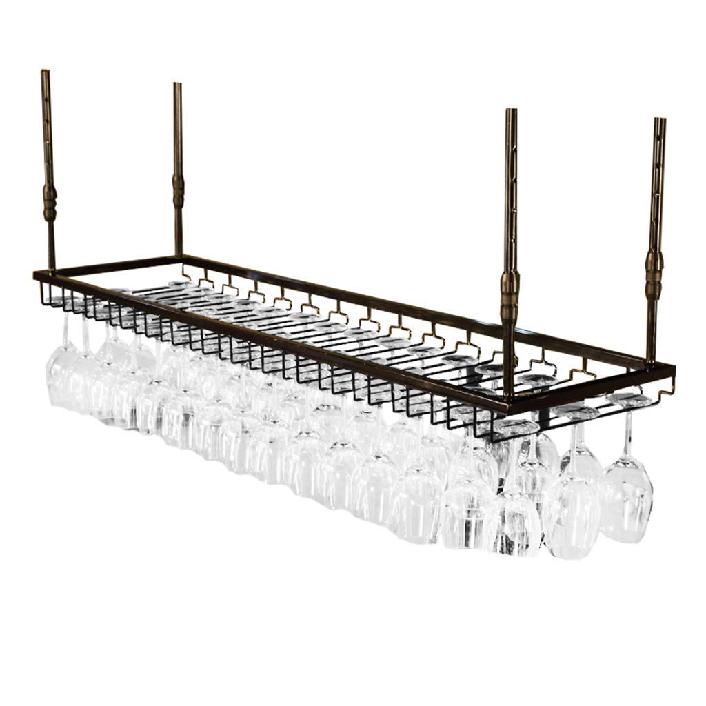 Porte-bouteille de vin suspendu pour bar et cuisine ouverte noir 120cm