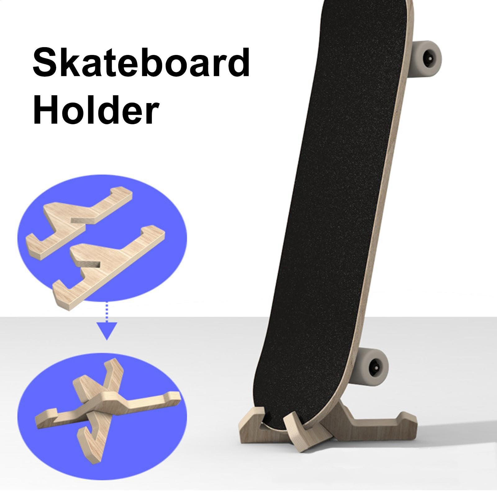 Skateboard-Ständer, Skateboard-Halterung, stilvolles bodenstehendes Holz-Snowboard-Display Rack für Enthusiasten und Sammler, 26,5 cm, platzsparendes Design