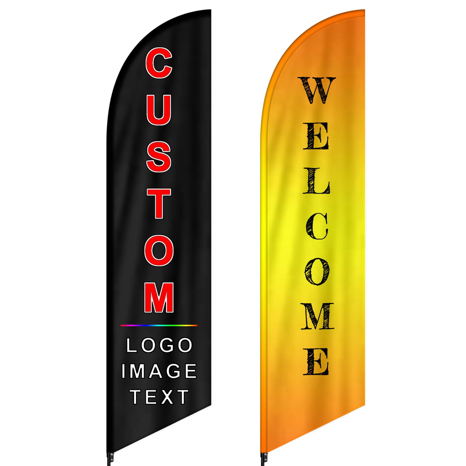 Custom Feather Flag Open Flags for Businesses Personalized Outside Advertising Banner Signs with Logo Text Photo Customized Business Open House Sign