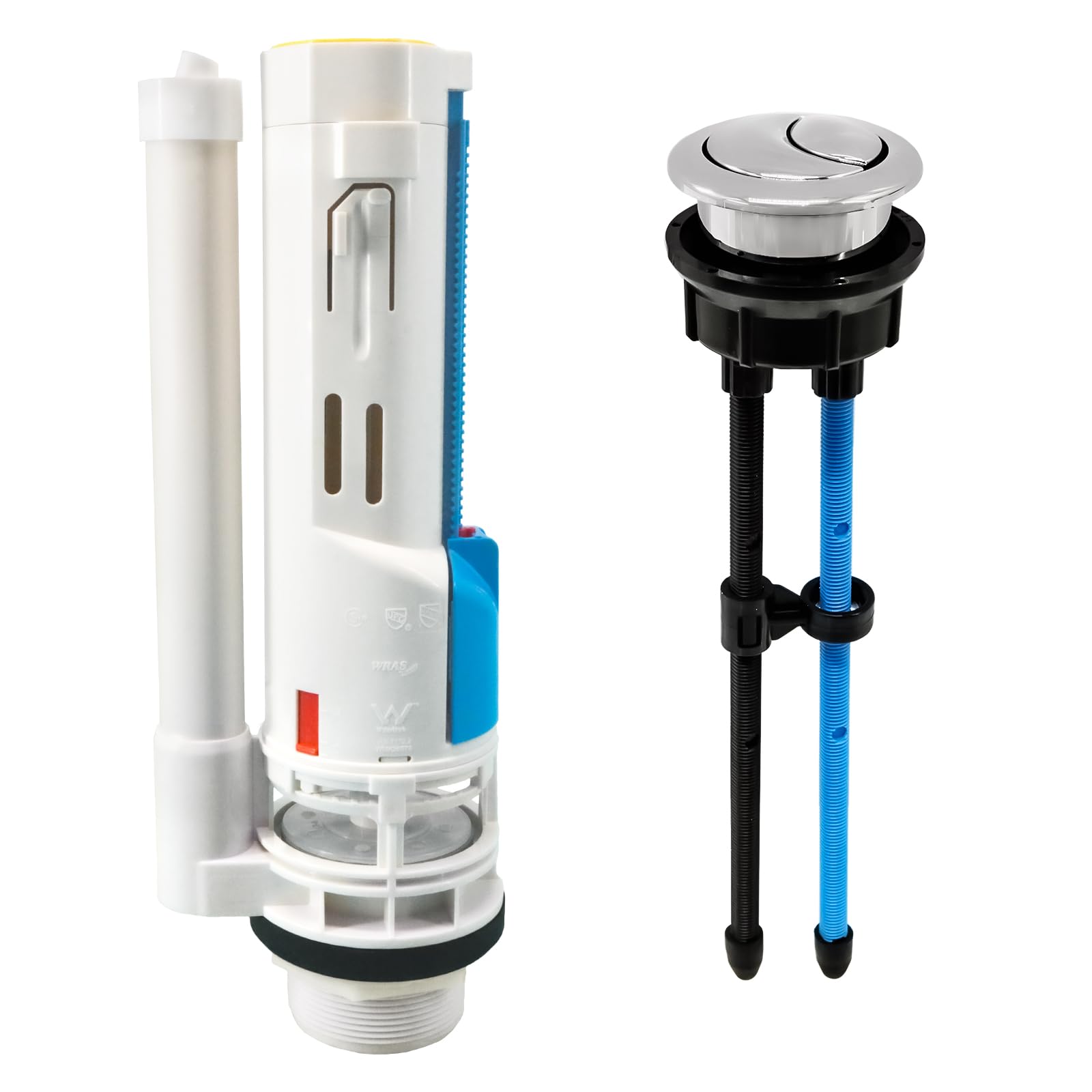 Toilet Flush Valve Replacement Kits with 1.49-Inch(38mm) Toilet Tank Button, Fits Toto THU435/THU224, Two-Piece Dual Flush WC Repair Parts, 2 Inches (10.8 Inches Height)
