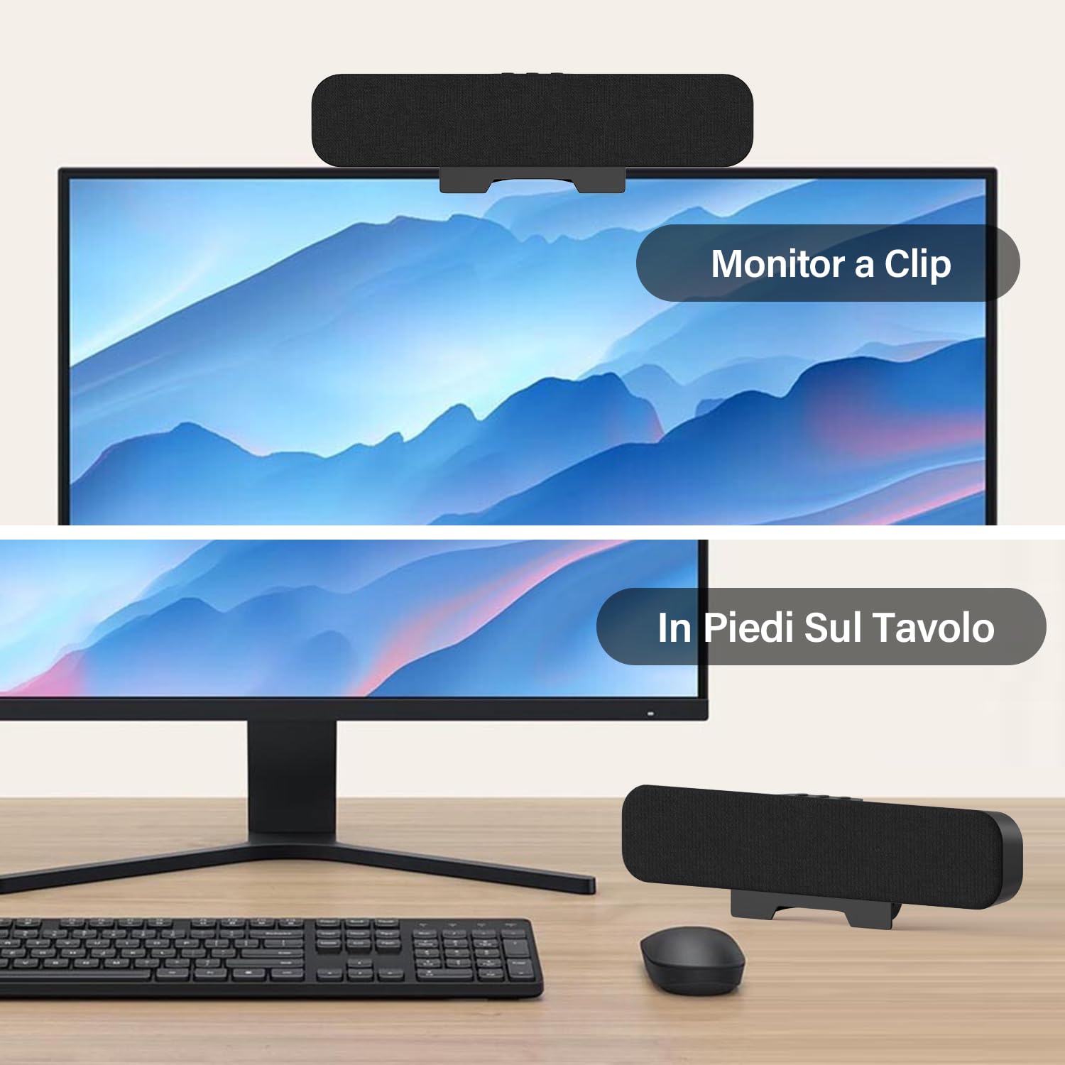 ZETIY Altoparlante per PC, Casse USB Portatile Mini Soundbar, Alimentazione USB, Monitorare per Telefono, Notebook, Laptop, Desktop - Plug and Play (Nero)
