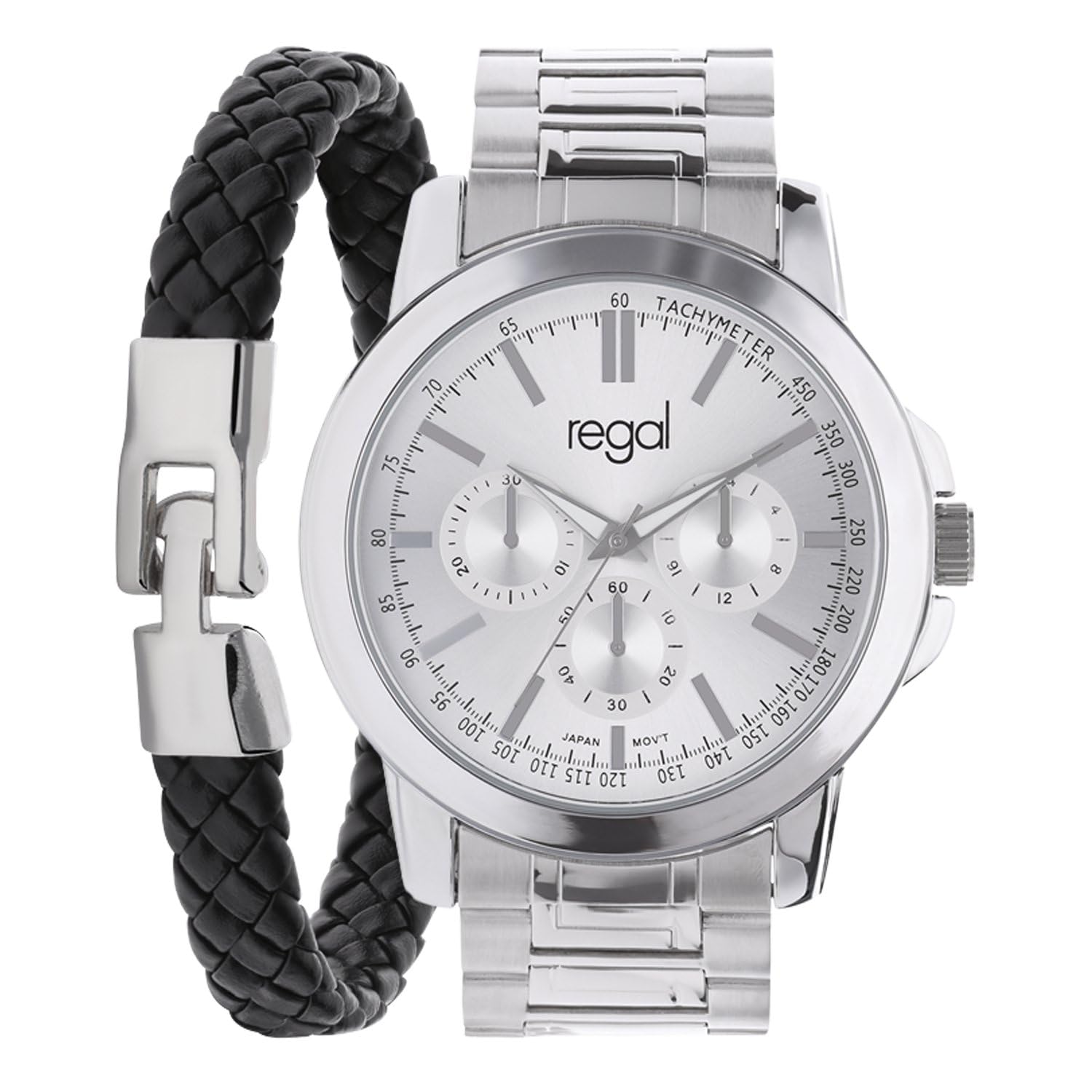Regal - Edestahl Armbanduhr mit Muttertagsgeschenkset - Silber - für Herren