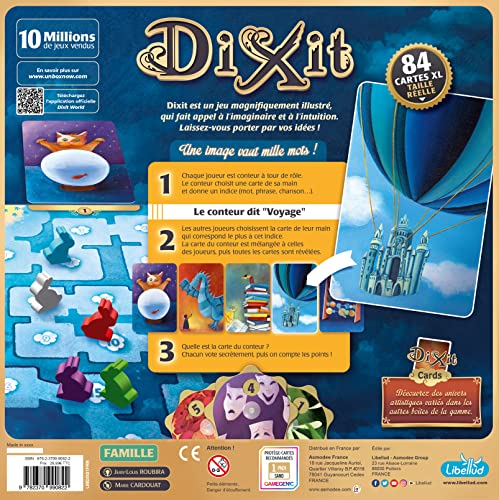 Asmodee - Dixit - Une Image Vaut Mille Mots - Jeu de Société Familial & Enfants dès 8 Ans - As d'or - Imagination et Intuition - Jeu de Plateau Créatif - 3 à 8 Joueurs - 30 Min - Libellud