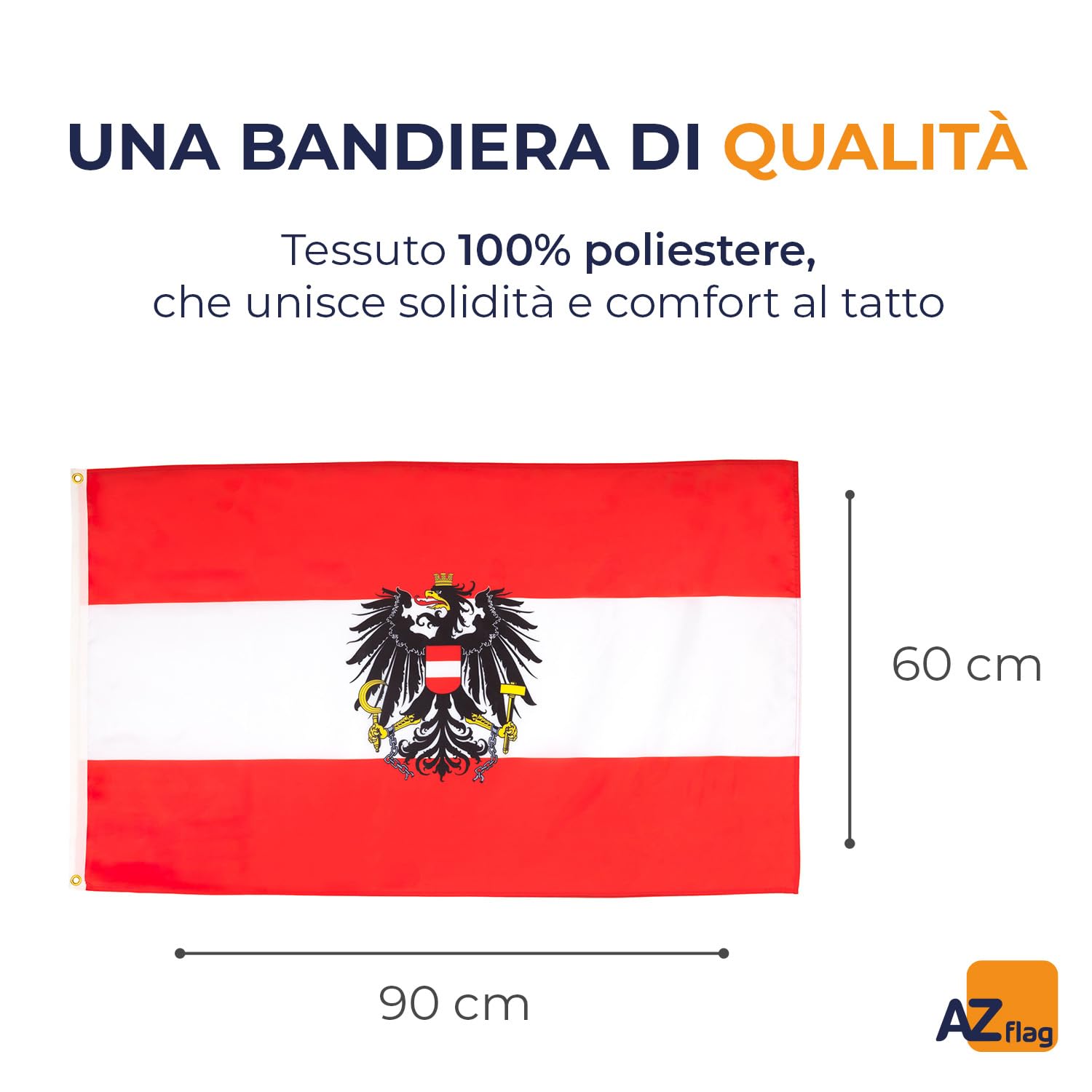 Bandiera Poliestere Resistente UV Bandiera Austriaca Con Aquila - Foto 3