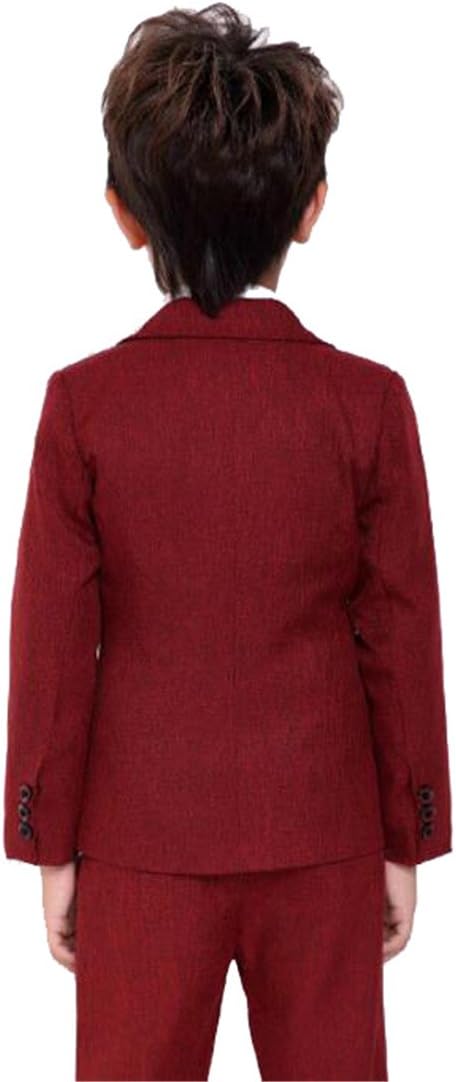 Gele Boy 4 Pieces Pure Black＆Blue Formal Suit,Vest+Pants+Blazer+Bow Tie