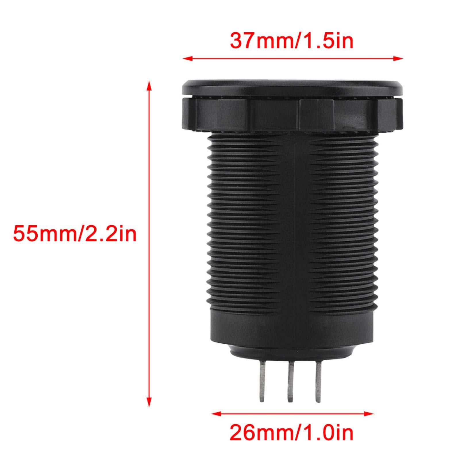 Medidor de Voltaje del Automóvil, DC 12V-24V LED Voltímetro Digital Medidor de AmperíMetro Medidor de Amperios Medidor de Voltios para Automóvil Motocicleta Barcos