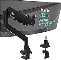 Vista 13 de WALI - Soporte para tres monitores de hasta 32 pulgadas, soporte de escritorio completamente ajustable para 3 monitores con abrazadera y base