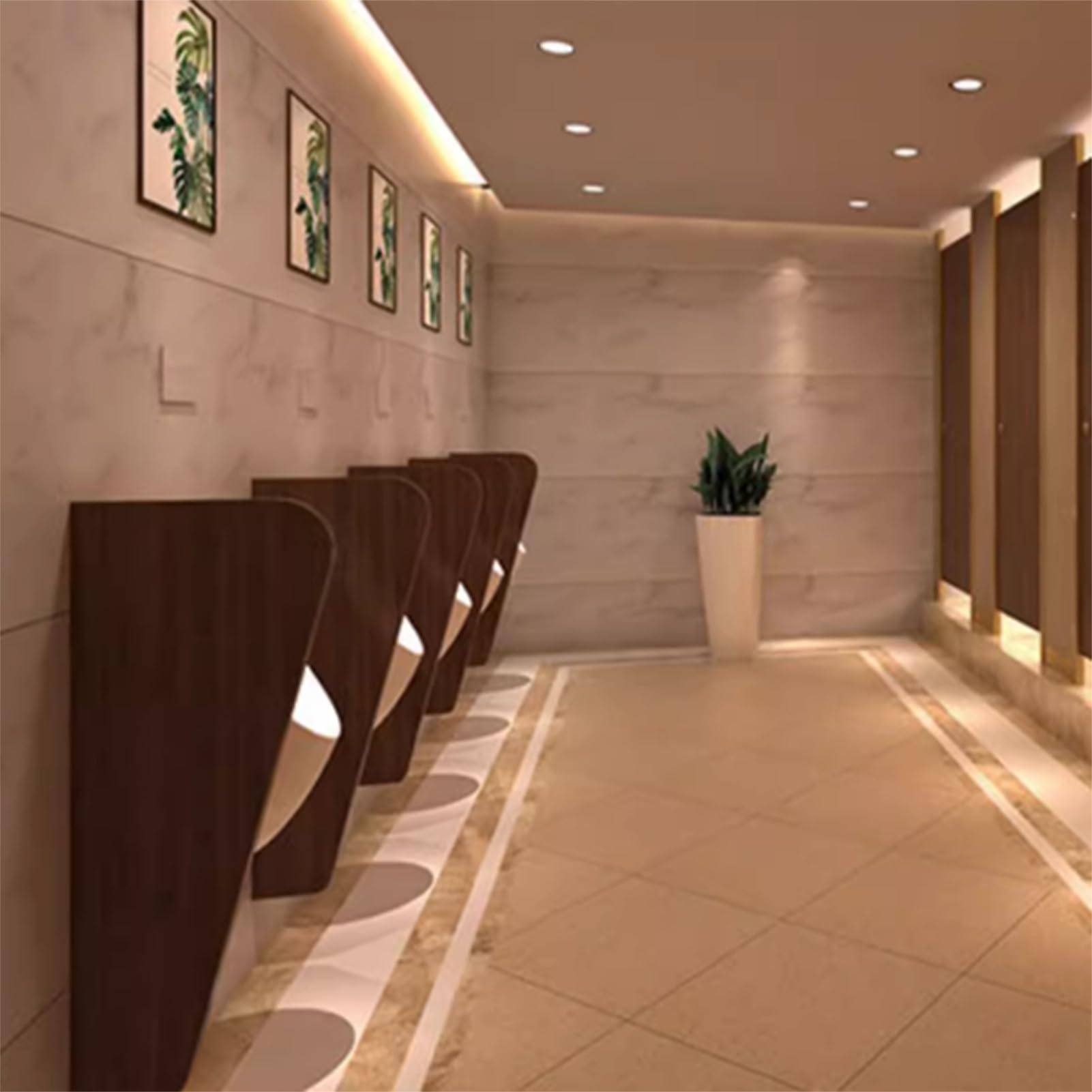 Wasserdichter Urinal-Trennwand für öffentliche Toiletten, ideal für Schulen, Einkaufszentren und öffentliche Orte, braun, 2 Stück, Urinalleitbleche für Erwachsene, einfach zu installieren und zu