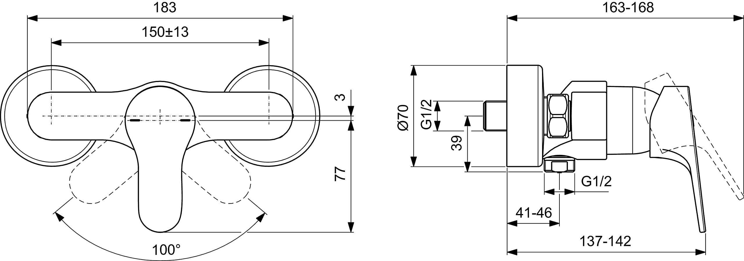 Ideal Standard - Cerabase, Single Lever Mixer for Shower Chrome, Chrome-plated, Aufputz|without accesoires - Image 4