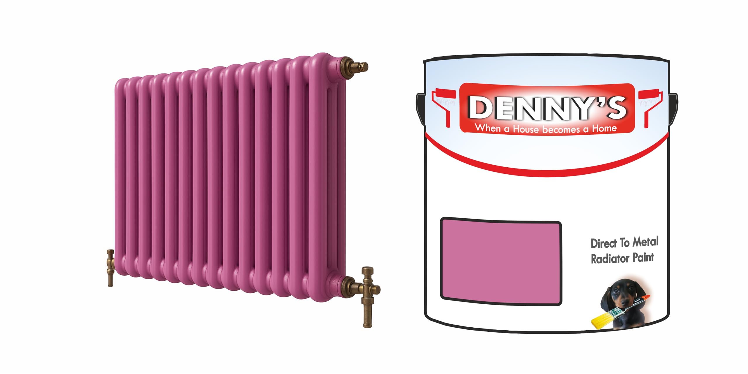 SCOOBYS PAINTS BACK IN THE MIX Direct to Metal Radiator Paint, Heat Resistant, 250ml, Brush-On Application Metallic and solid Colours (Magenta Mirage)