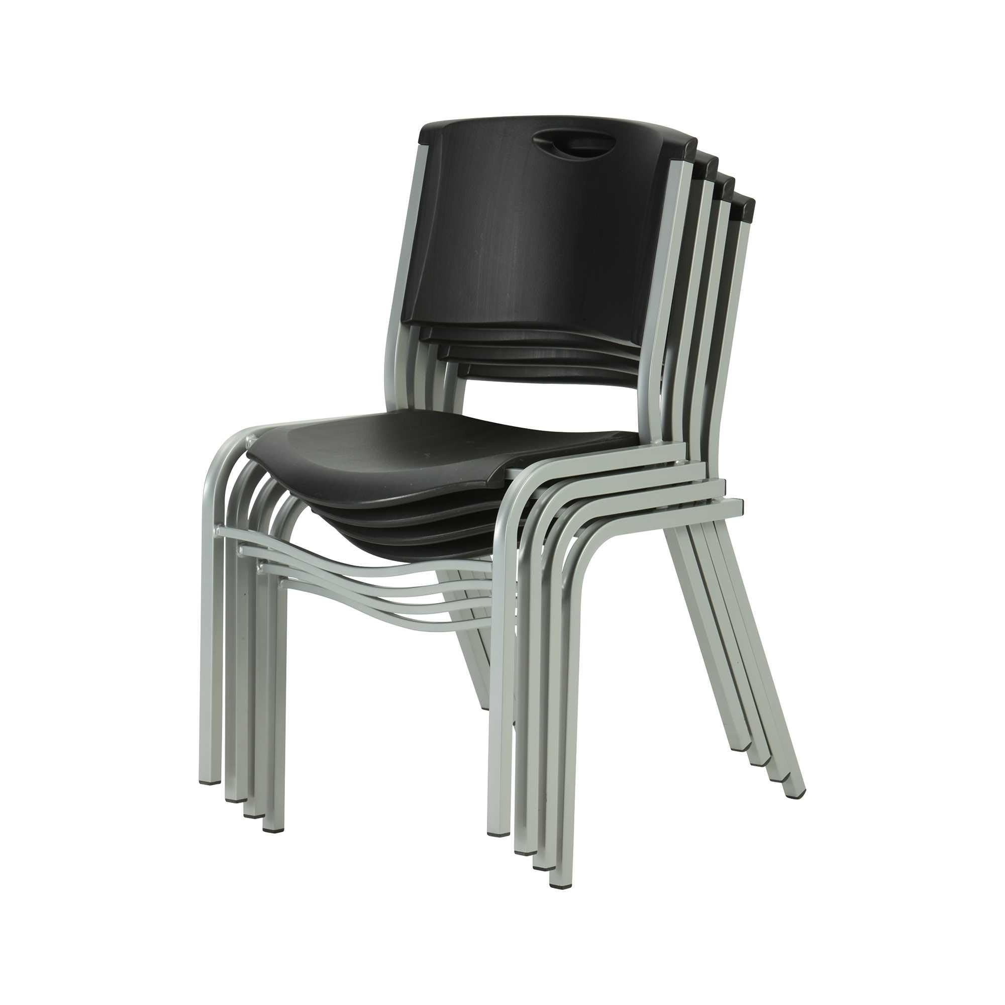 Amazon.com: Lifetime 42830 Stacking Chair, Black with Silver