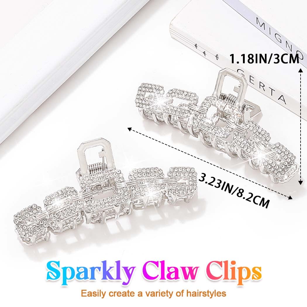 Reaky Rhinestone Claw Clips Metal Hair Clips Hair Accessories for Women image 2