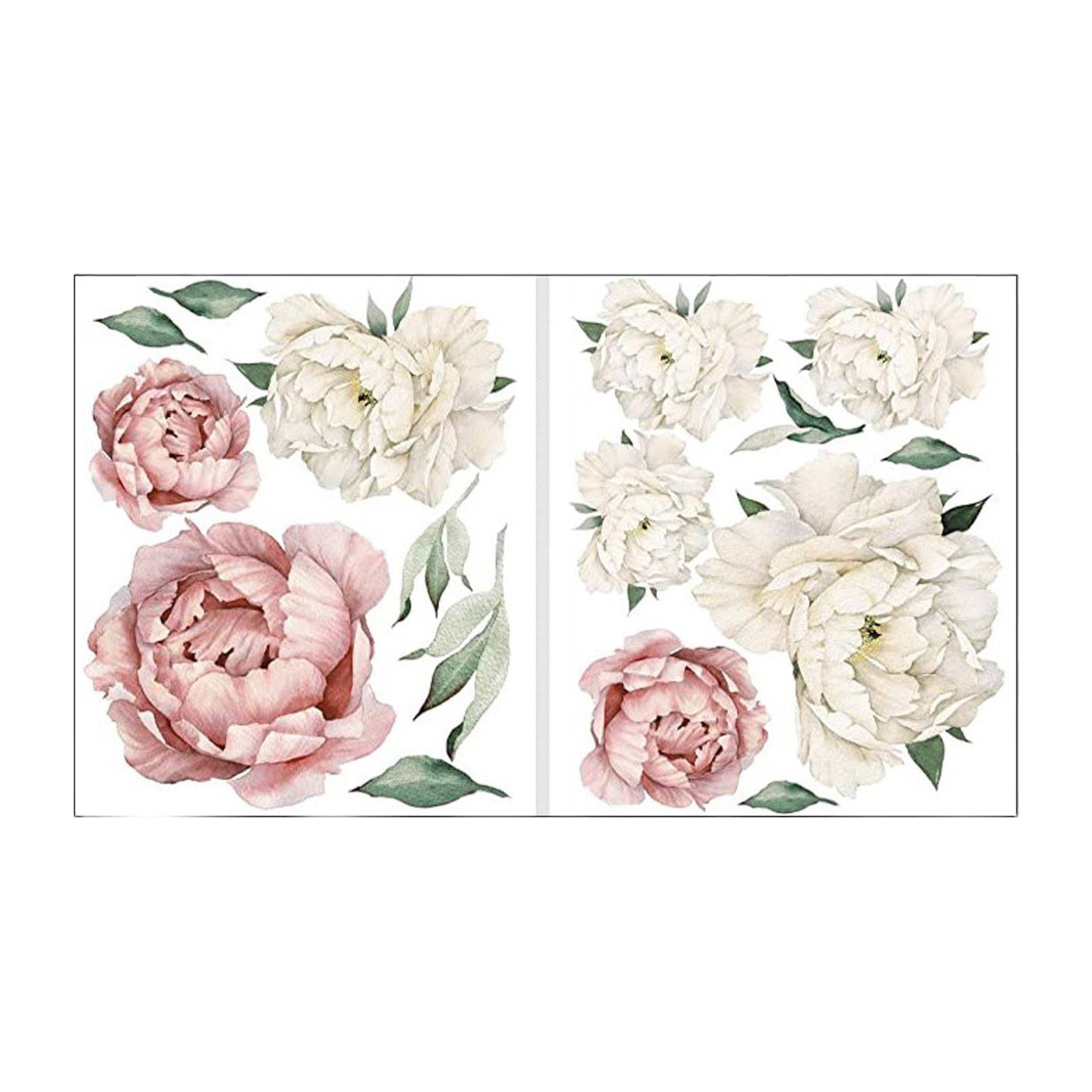 SKKWJEGE Peony Rose Flower Background Wall Stickers Art Decal Home Decor Dark Pink, 30x40 cm