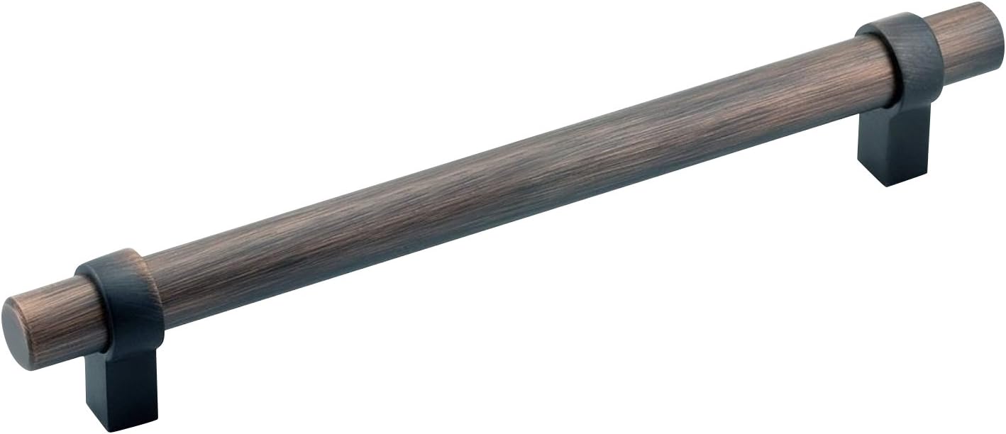 Rok 5 Pack Hardware 6-5/16 (160mm) Center Brushed Oil-Rubbed Bronze Euro Loop Style Solid Metal Kitchen Cabinet Drawer Door Handle Pull 7-7/8 (200mm) Length