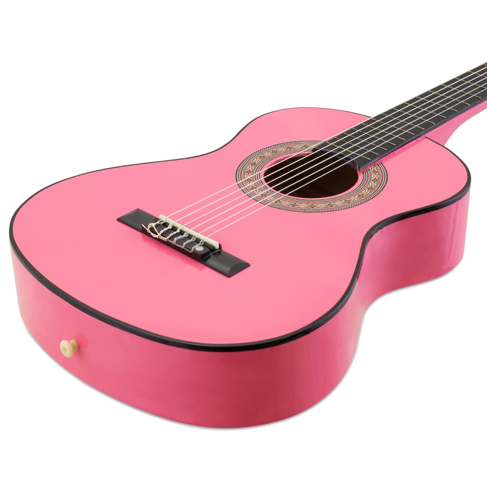 Tiger CLG4-PKTU Chitarra Classica Spagnola 3/4 – Ideale per Principianti e Bambini 9+ anni - Accordatore, Custodia, Plettro, Tracolla e Corde di Ricambio Inclusi – Rosa – Dimensione Tre Quarti