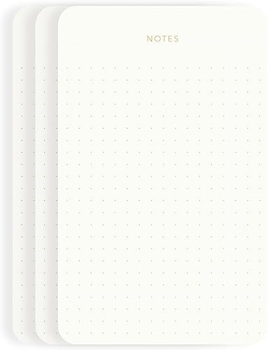 Elegantes blocs de notas para profesionales, blocs de notas de ejecutivos, minimalistas, lámina dorada, diseño punteado, paquete de 3, 300 hojas en